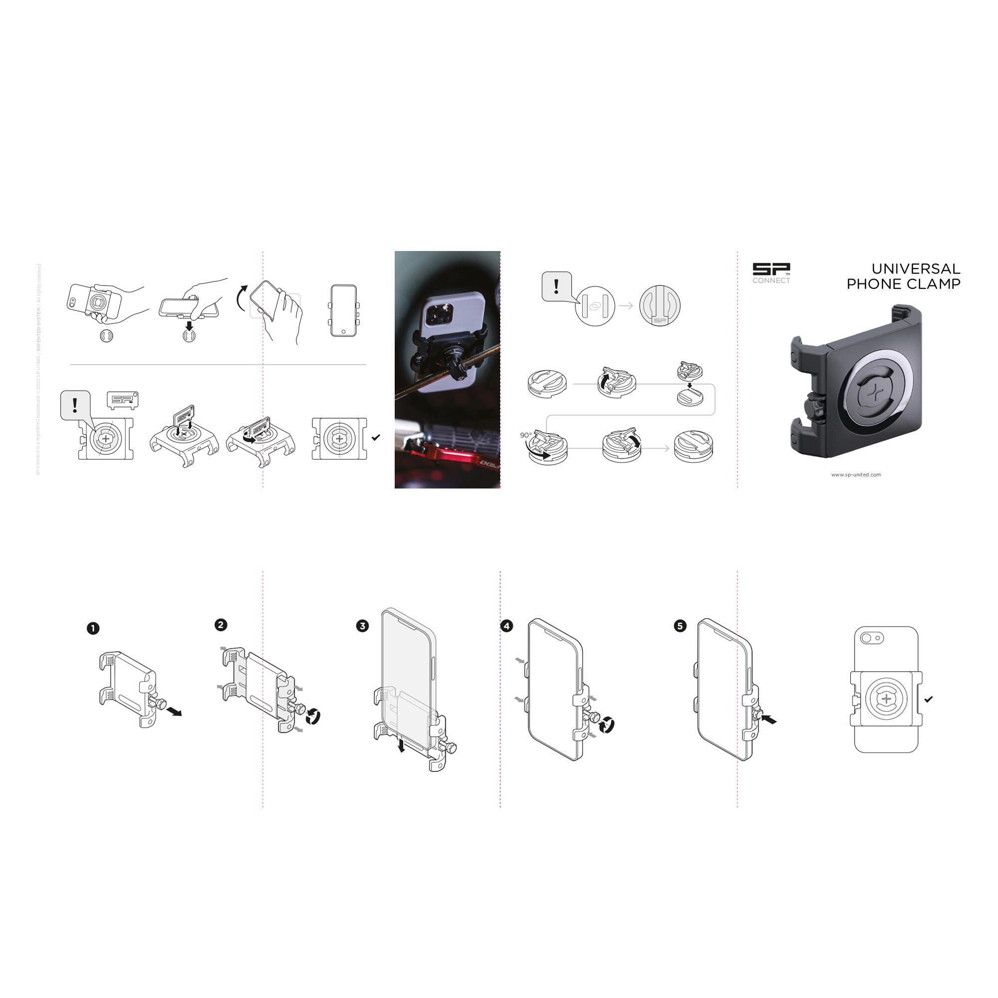 SUPORTE PARA TELEMÓVEL UNIVERSAL CLAMP BUNDLE 3/17