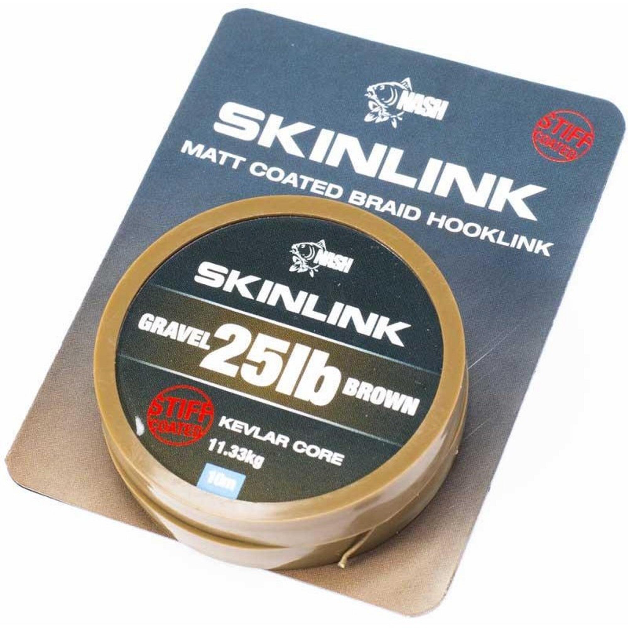 Trenza Carpfishing Skinlink Rígida Revestida 25 lb 10 m Marrón Gravel 3/4