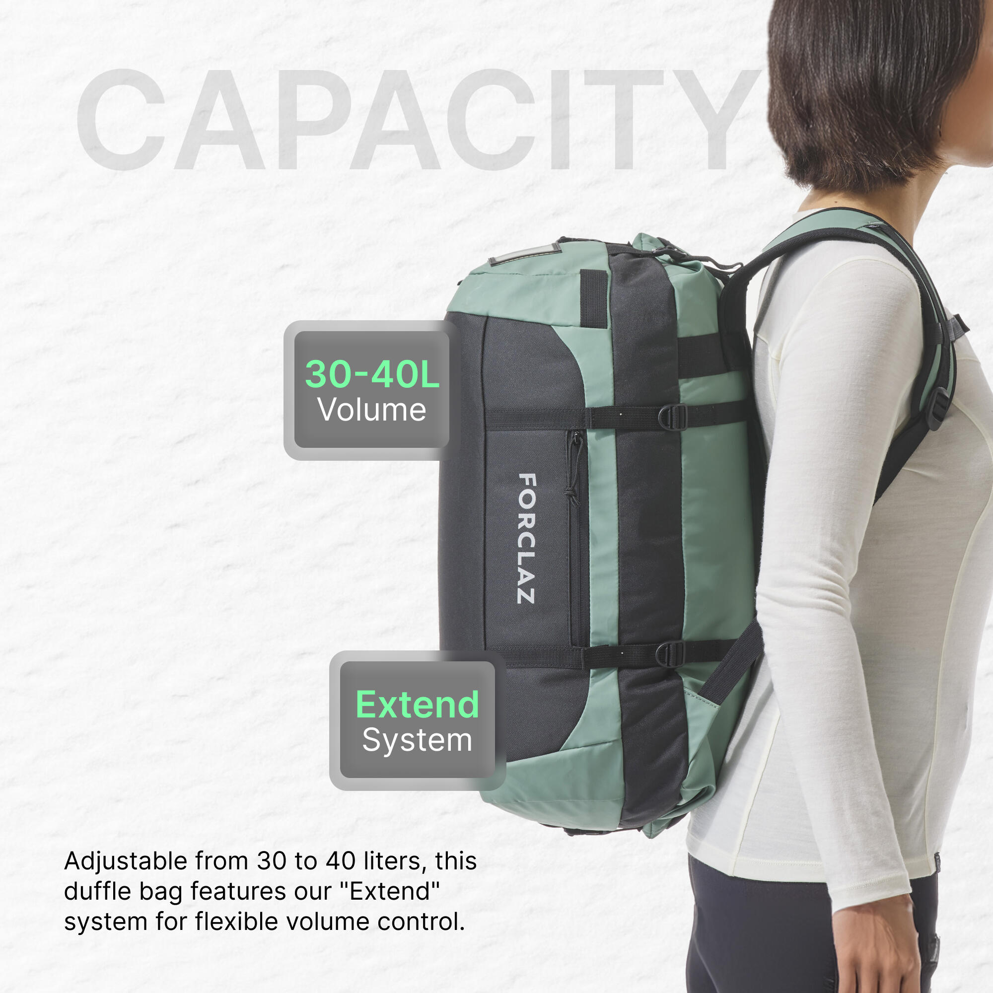 Duffle Carry Bag 30/40L Extend Green