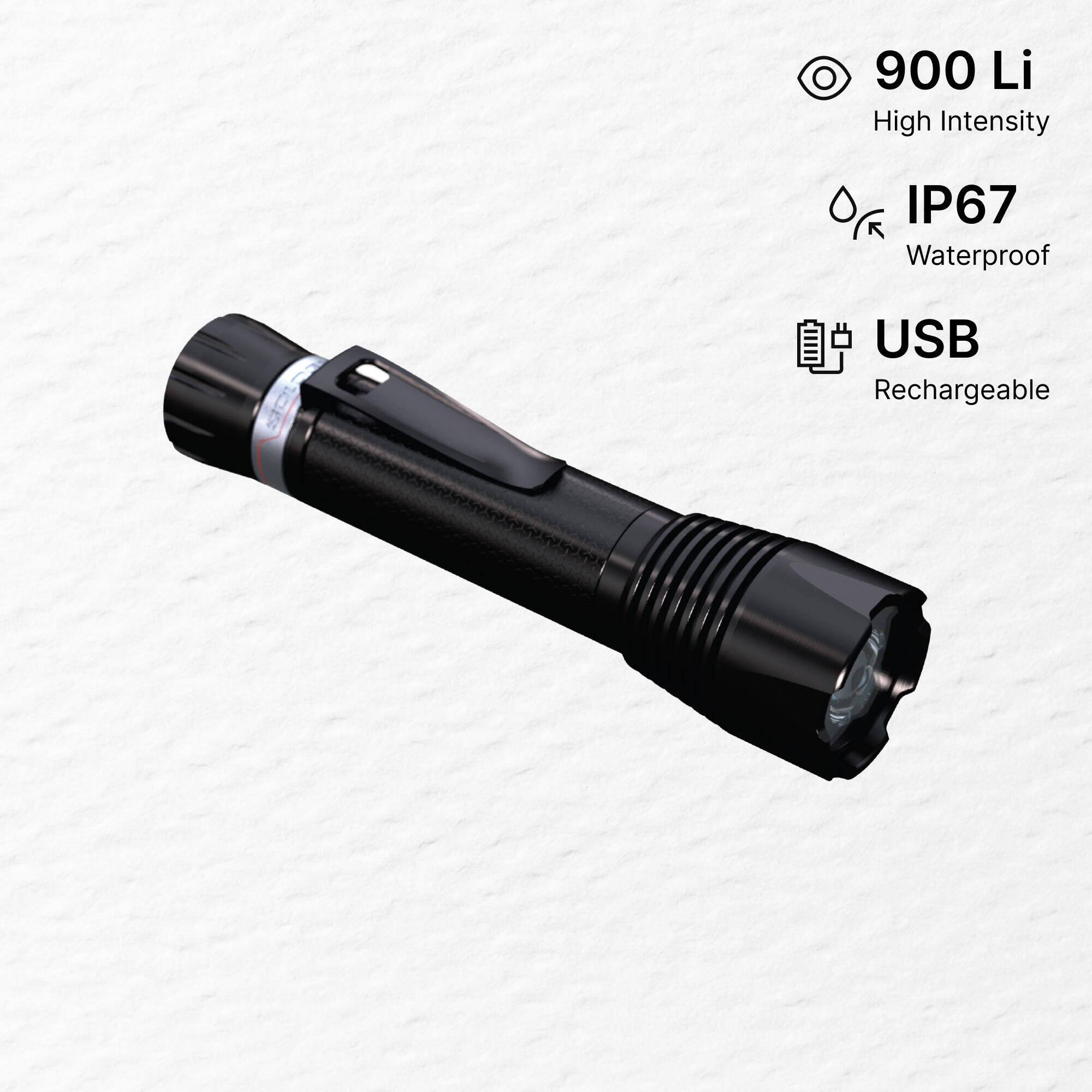 Torch 900 Lumens High Intensity USB - Rechargeable -  1