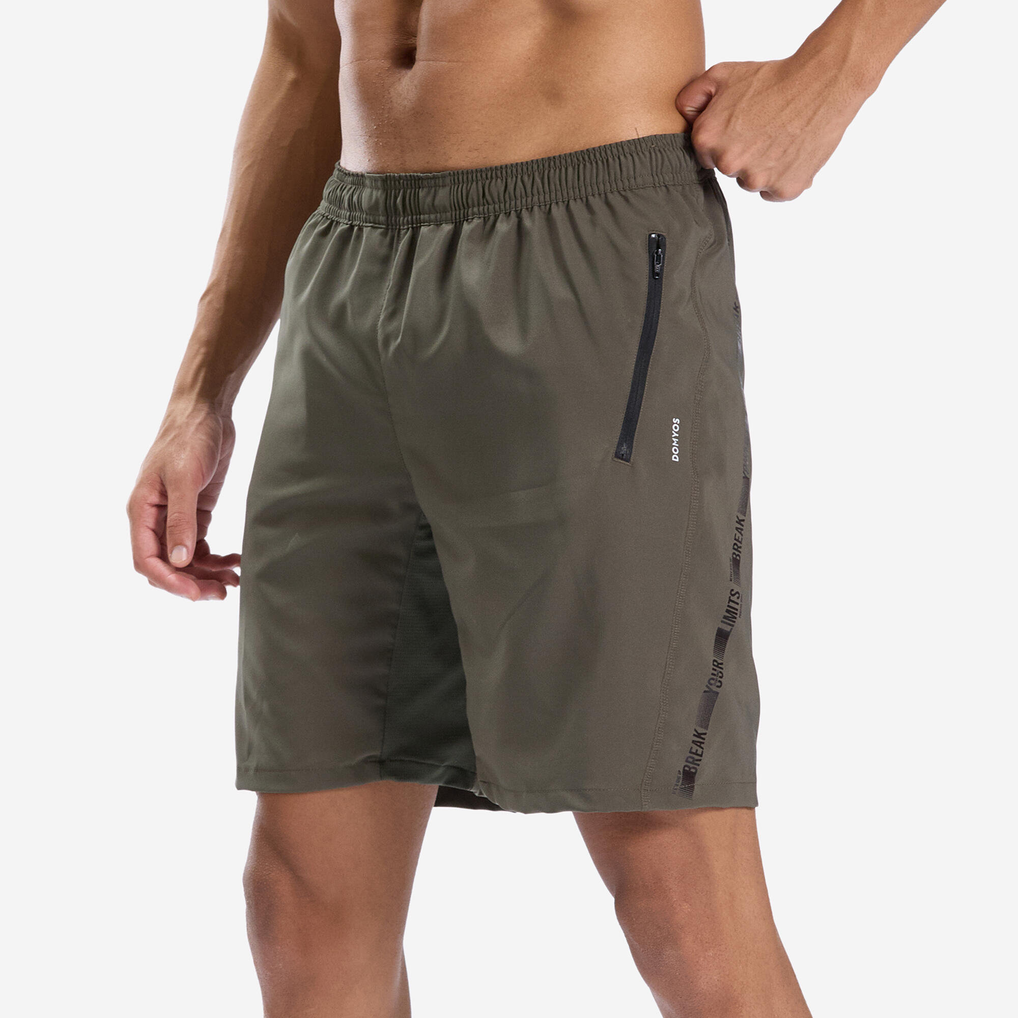 Men's Zip-Pocket Breathable Essential Fitness Shorts - Khaki
