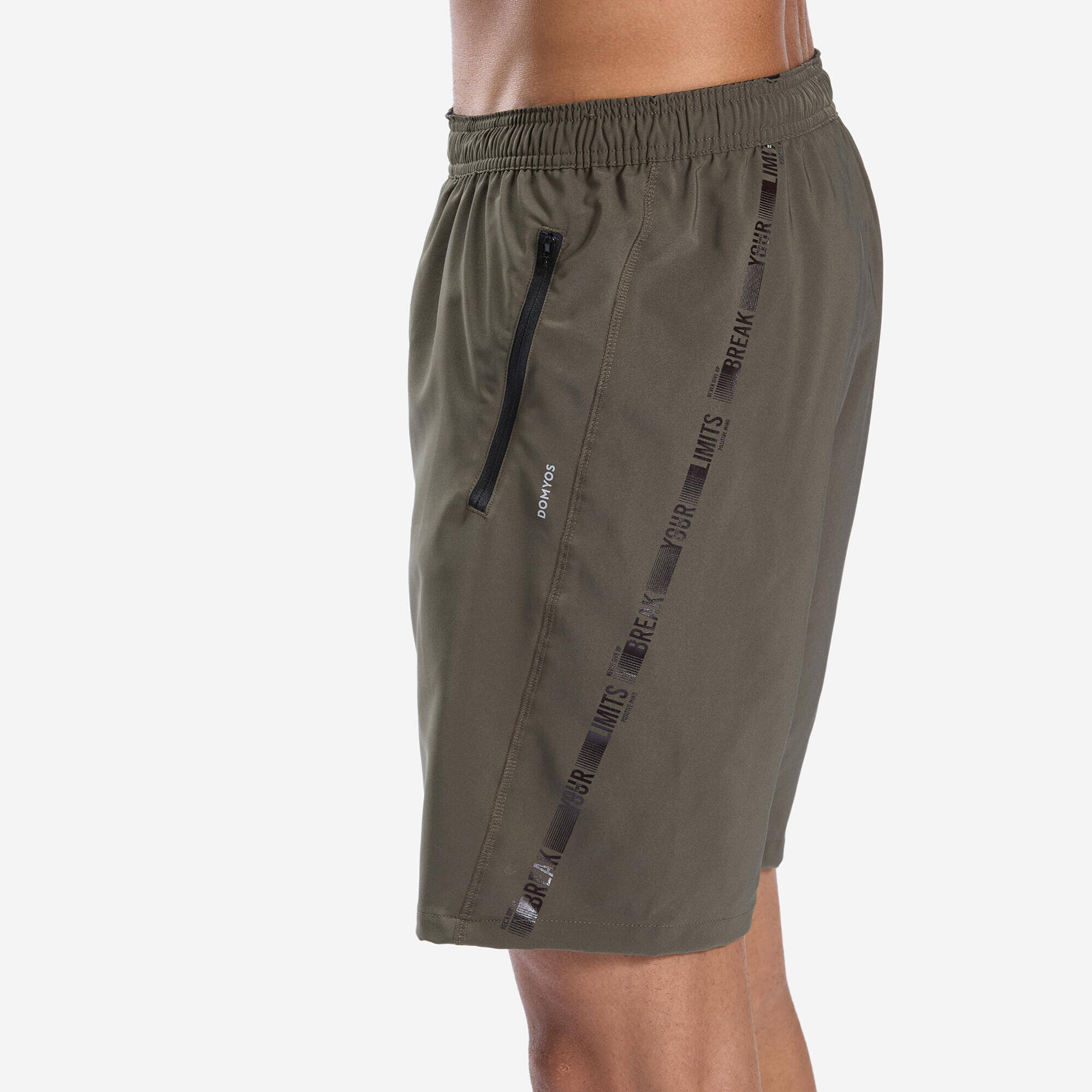 Men's Zip-Pocket Breathable Essential Fitness Shorts - Khaki -  4
