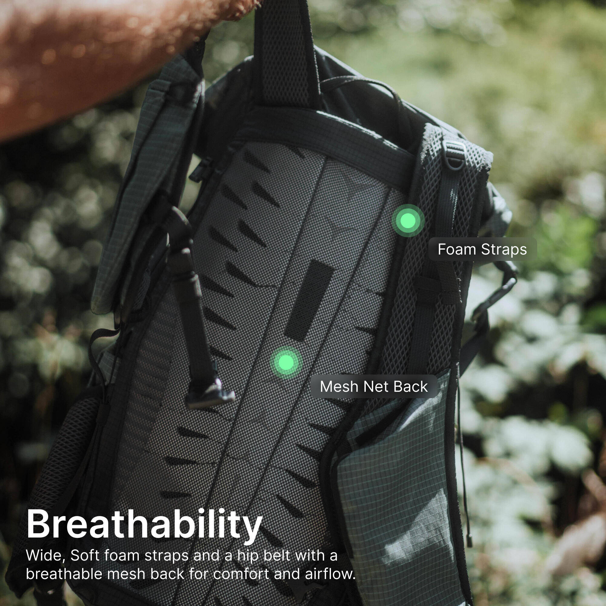 22 L Rolltop Mountain Hiking Backpack - MH500 Light Green -  4