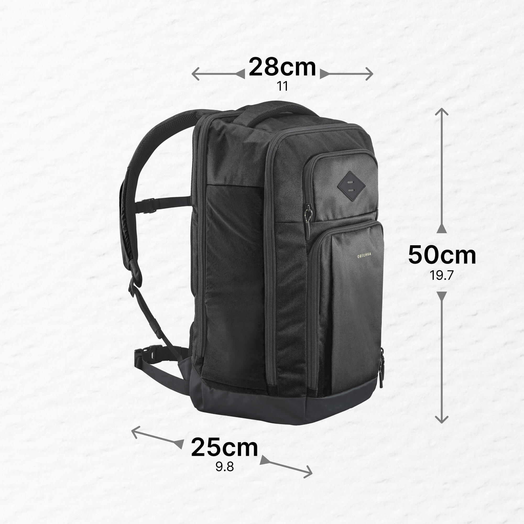 Mochila de montaña y senderismo 32L Quechua NH Escape 500. Equipaje de mano 9/14