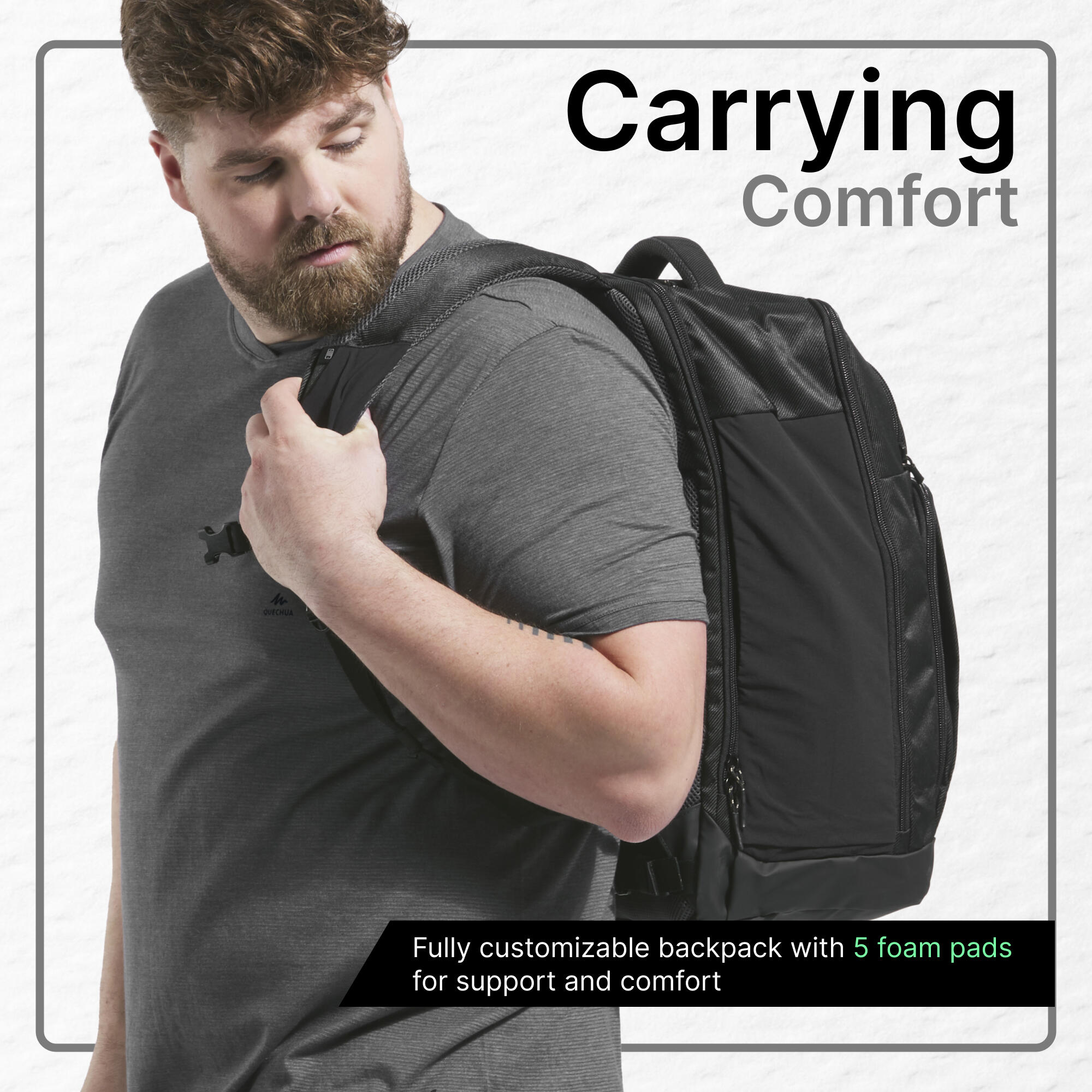 Adult Travel Backpack for Hiking 32L NH Escape 500 Black