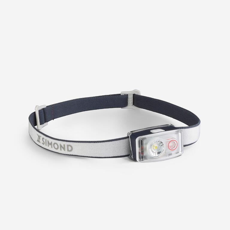 Grey Simond rechargeable headlamp with adjustable headband