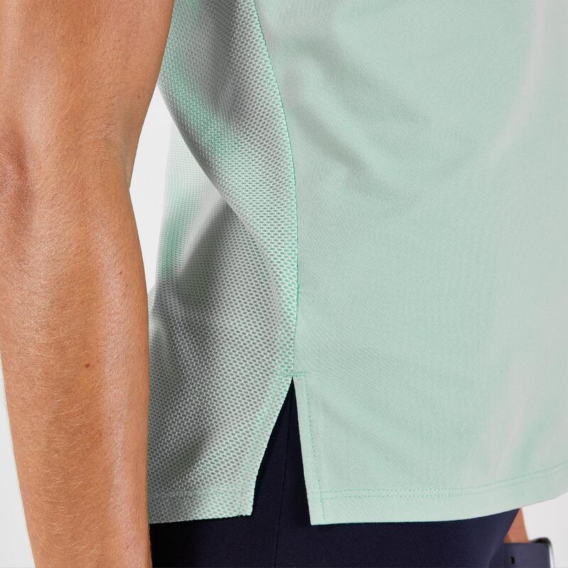 Tricou respirant Alergare Jogging KIPRUN Run 500 Dry Verde Damă