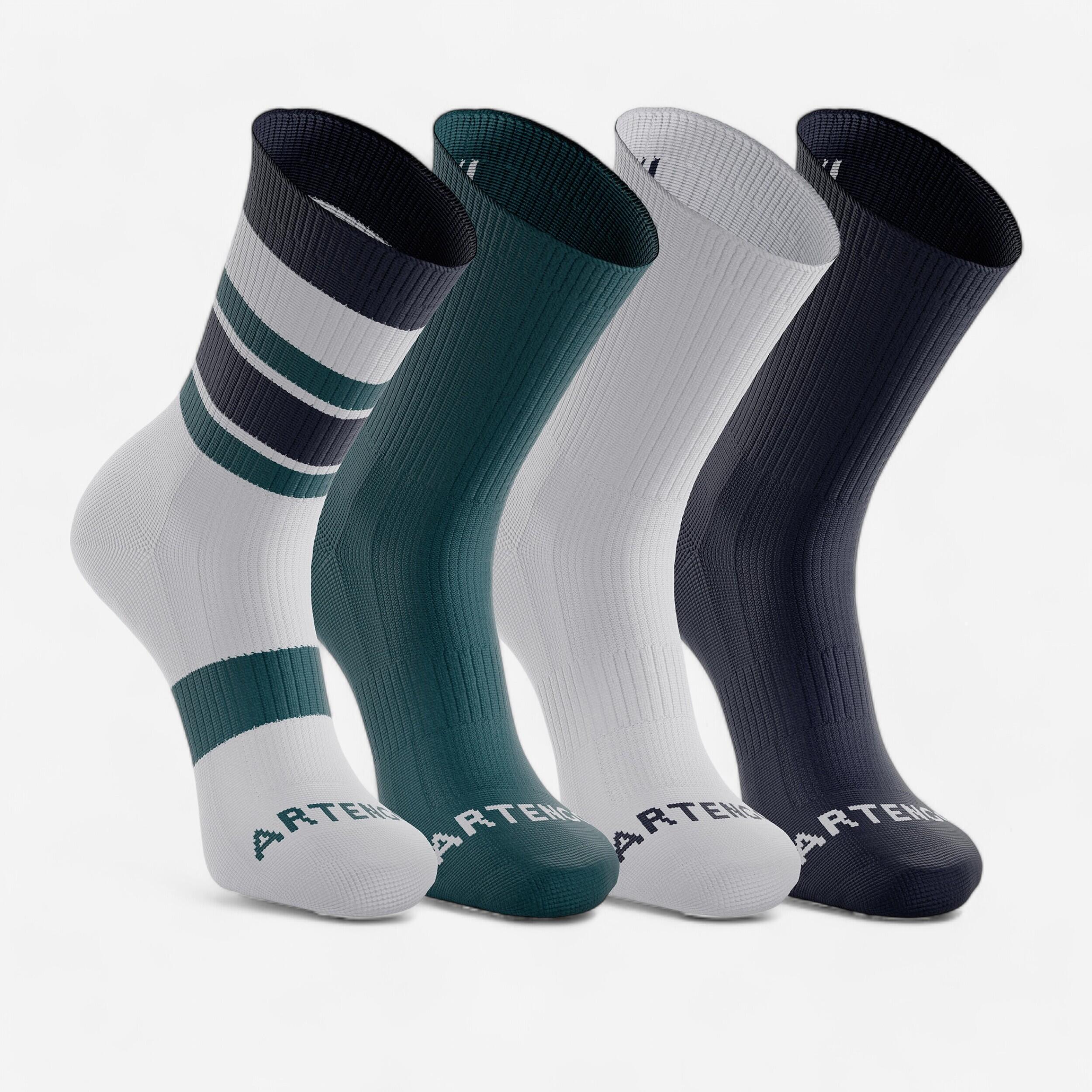 Chaussettes de tennis hautes artengo rs 300 motif et lot de 4 ARTENGO