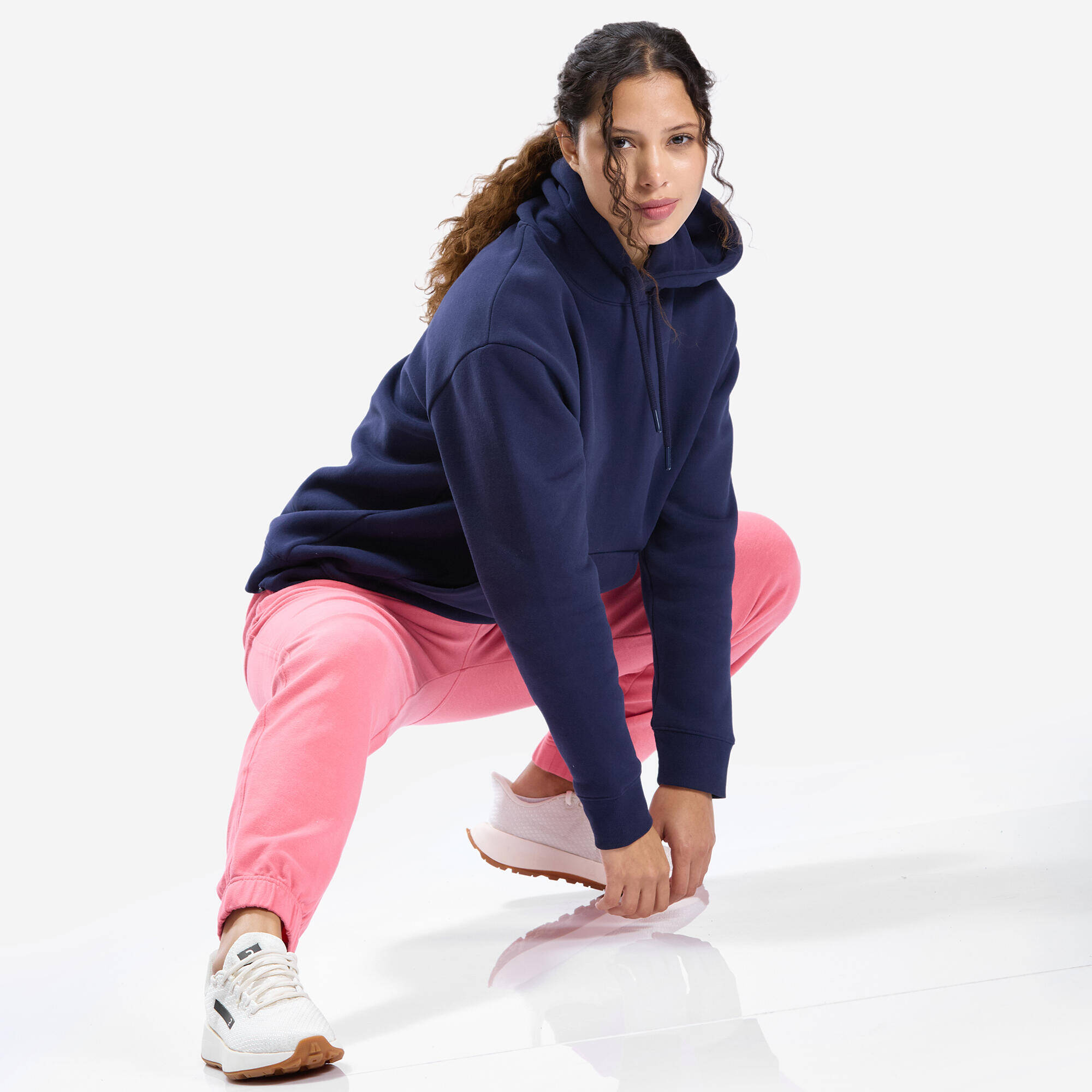 Women's Cotton Jogging Bottoms - Pink -  2