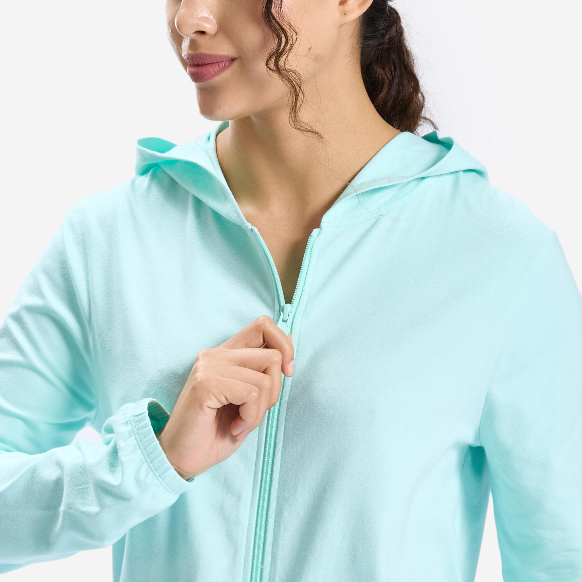 Women Zip Up Hoodie Sweatshirt 100 Soft Stretchable Lightweight Palm Green