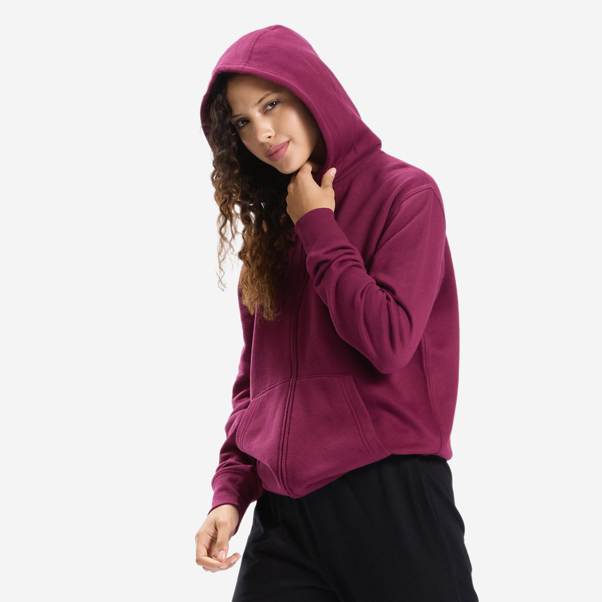Women's Zip-Up Fitness Sweatshirt Purple Violet