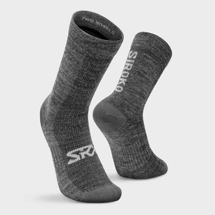 Calcetines ciclismo lana merino Siroko SRX Maloja gris