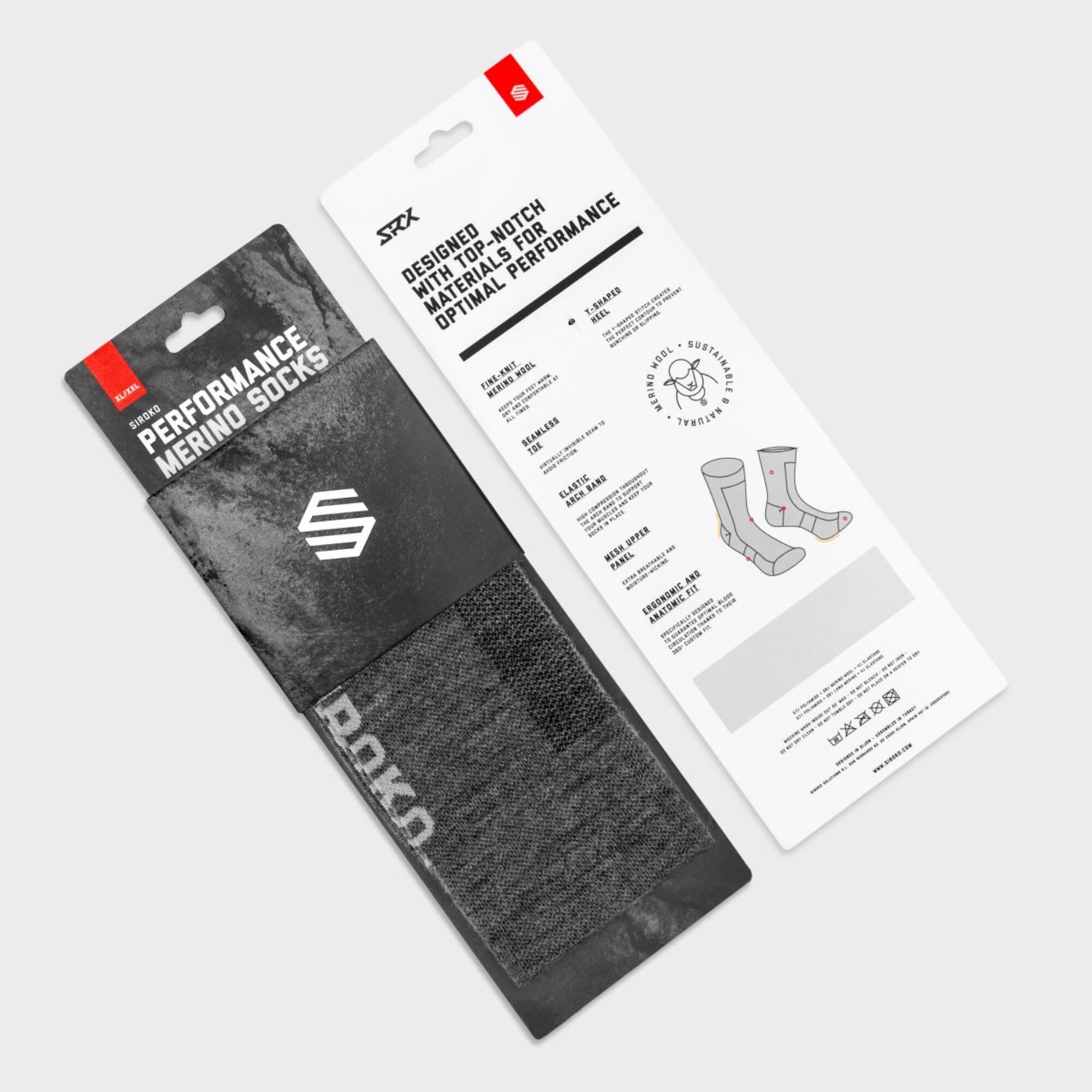 Calcetines ciclismo lana merino Siroko SRX Maloja gris 5/6