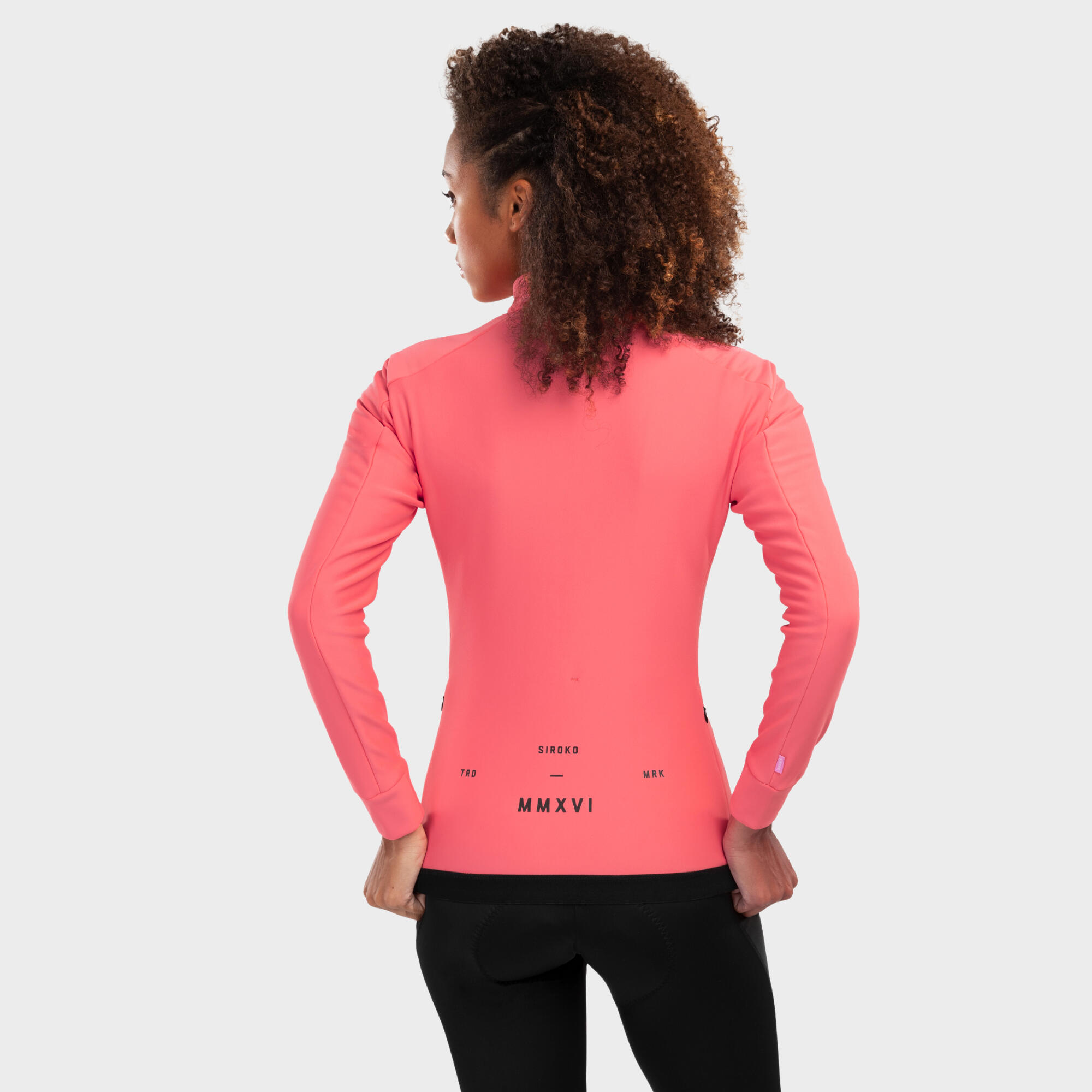 Chaqueta softshell ciclismo mujer J1 Breakaway SIROKO Coral Neón 6/6