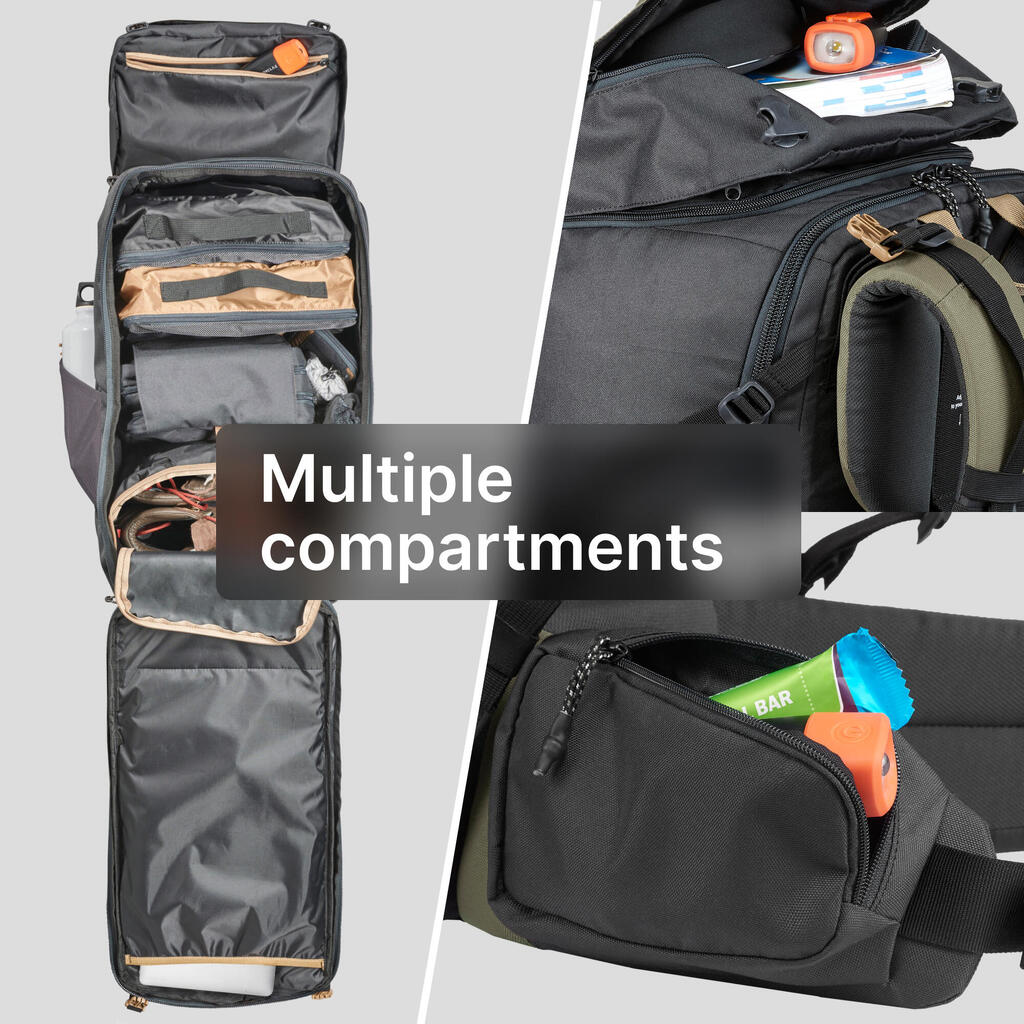 Sac à dos de trekking et voyage 60 L - TRAVEL 100