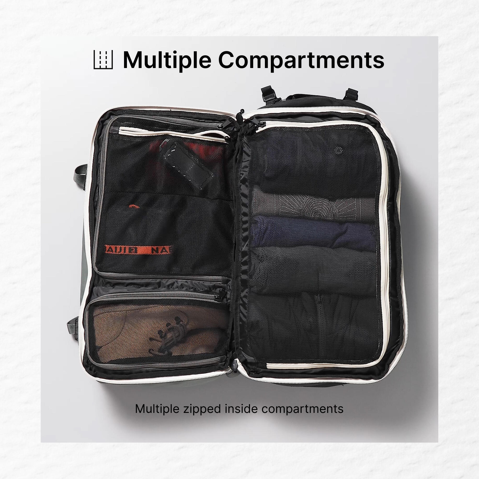 40 L Travel backpack, Travel 500 Organiser - Grey 15/24