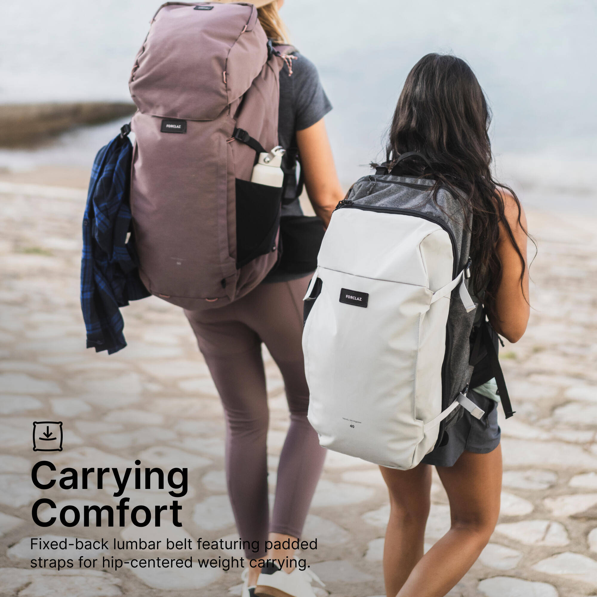 Travel Backpack 500 Oraganizer 40L Grey -  3