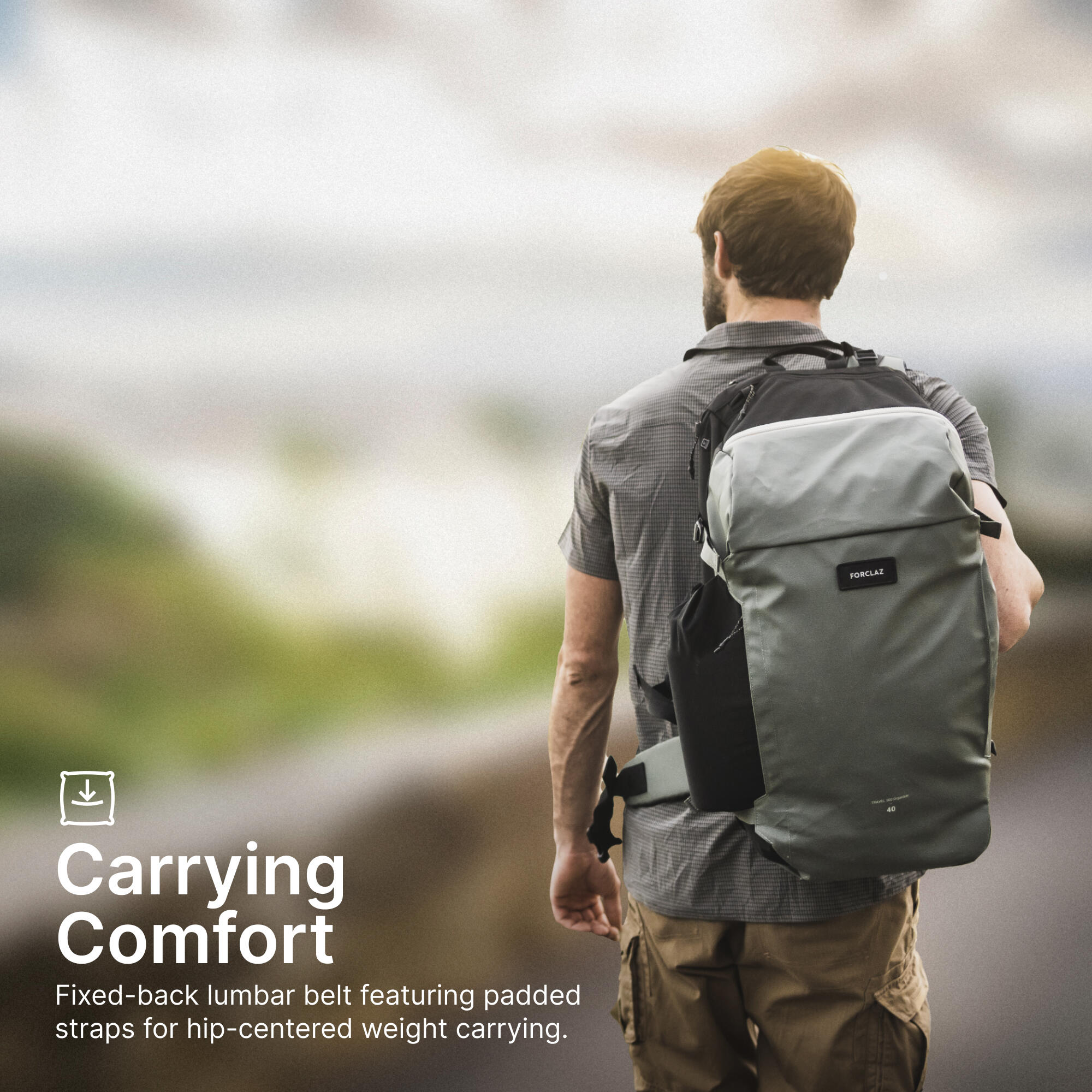 Travel Backpack 500 Oraganizer 40L Orange