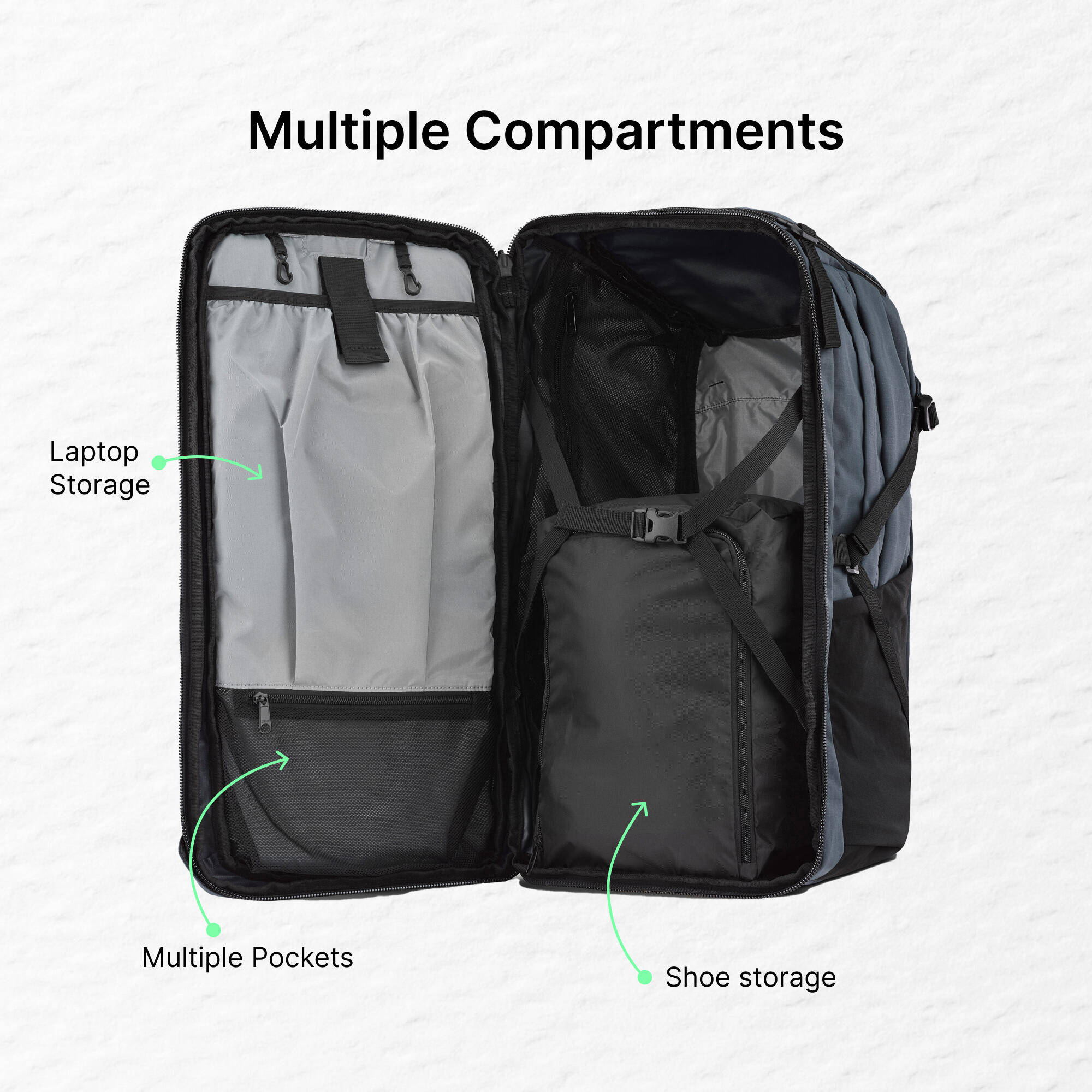 Women's Travel 900 50+6L suitcase-style travel backpack - Grey -  3
