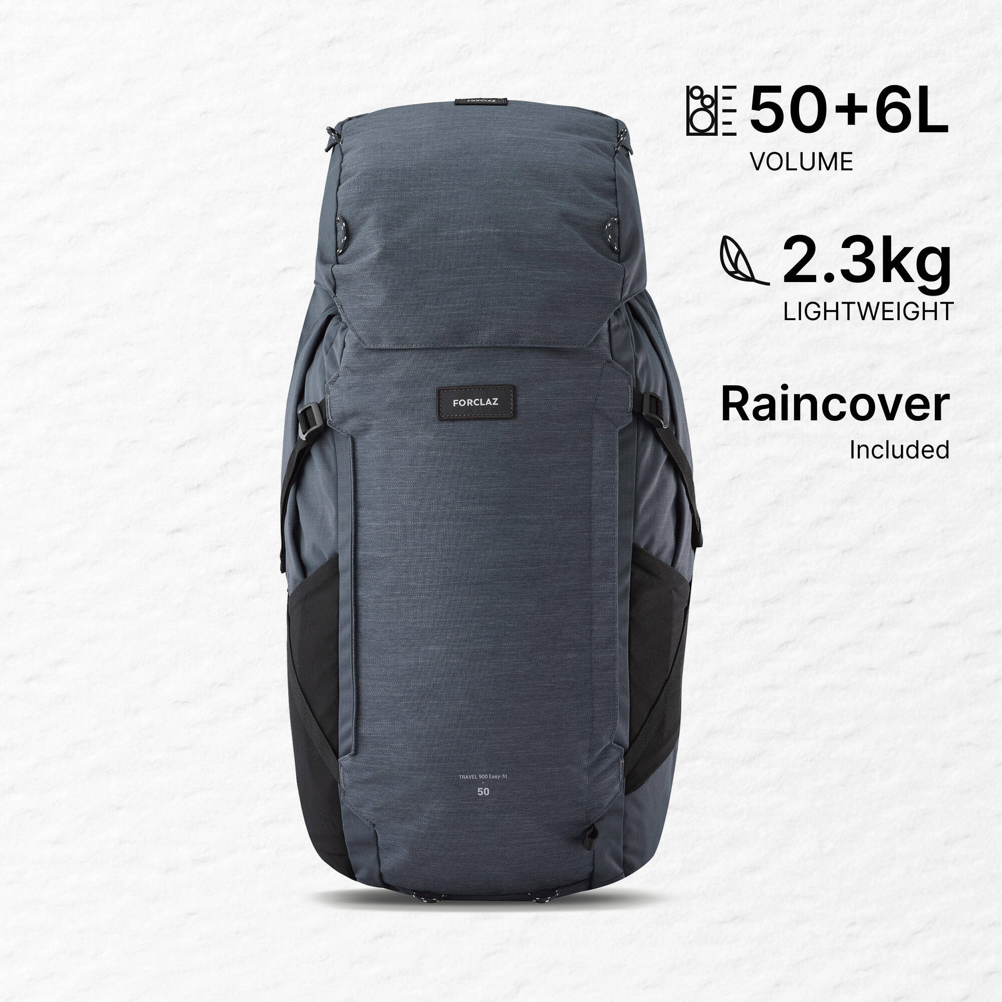 Women's Travel 900 50+6L suitcase-style travel backpack - Grey -  1