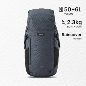 Women’s trekking backpack travel 900 50+6 l rucksack with suitcase opening