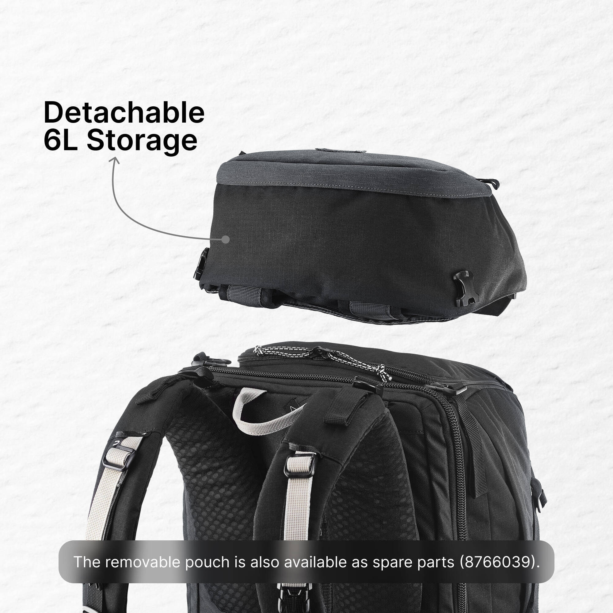 Men s Travel 900 50+6L suitcase-style travel backpack - Grey -  5