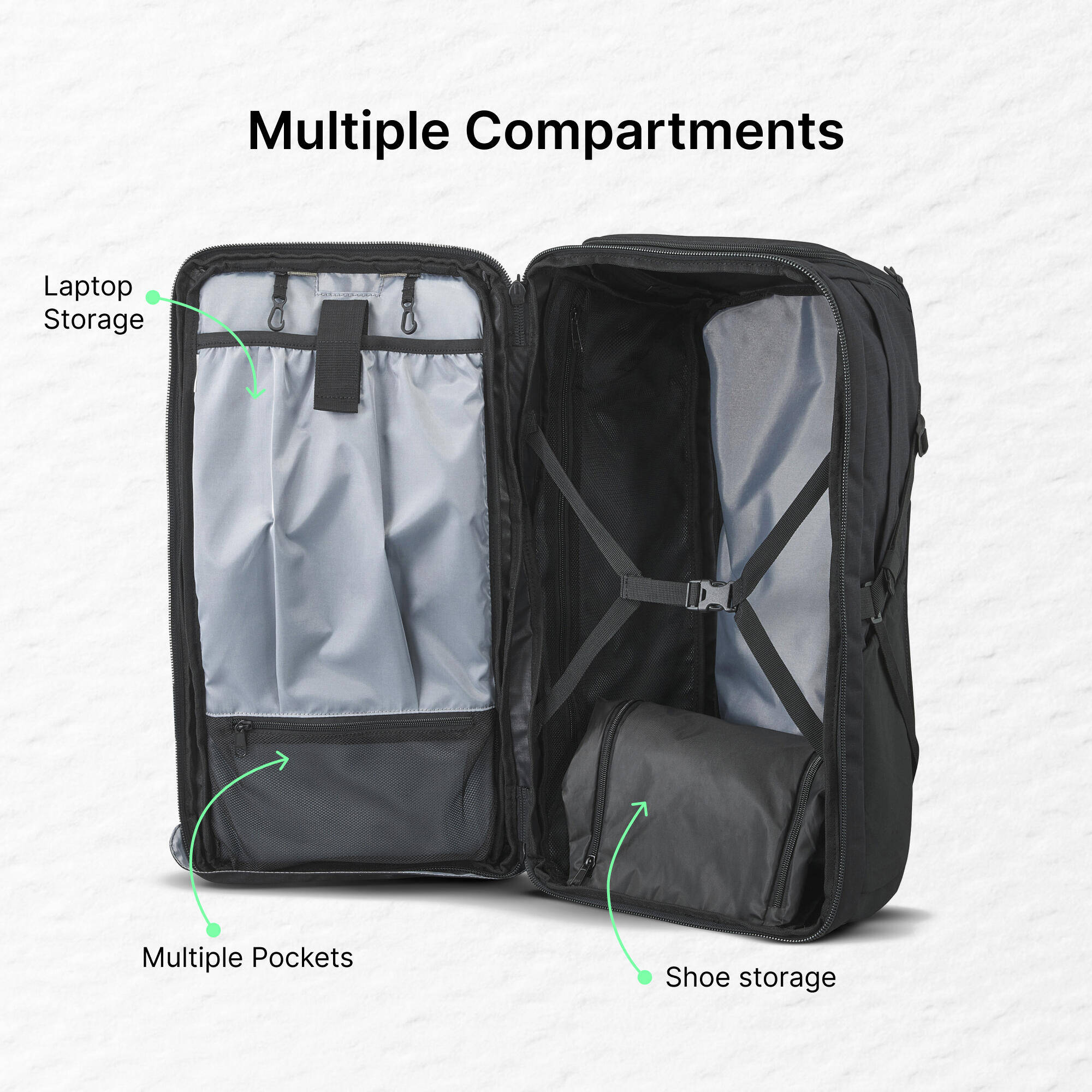 Men s Travel 900 50+6L suitcase-style travel backpack - Grey -  4