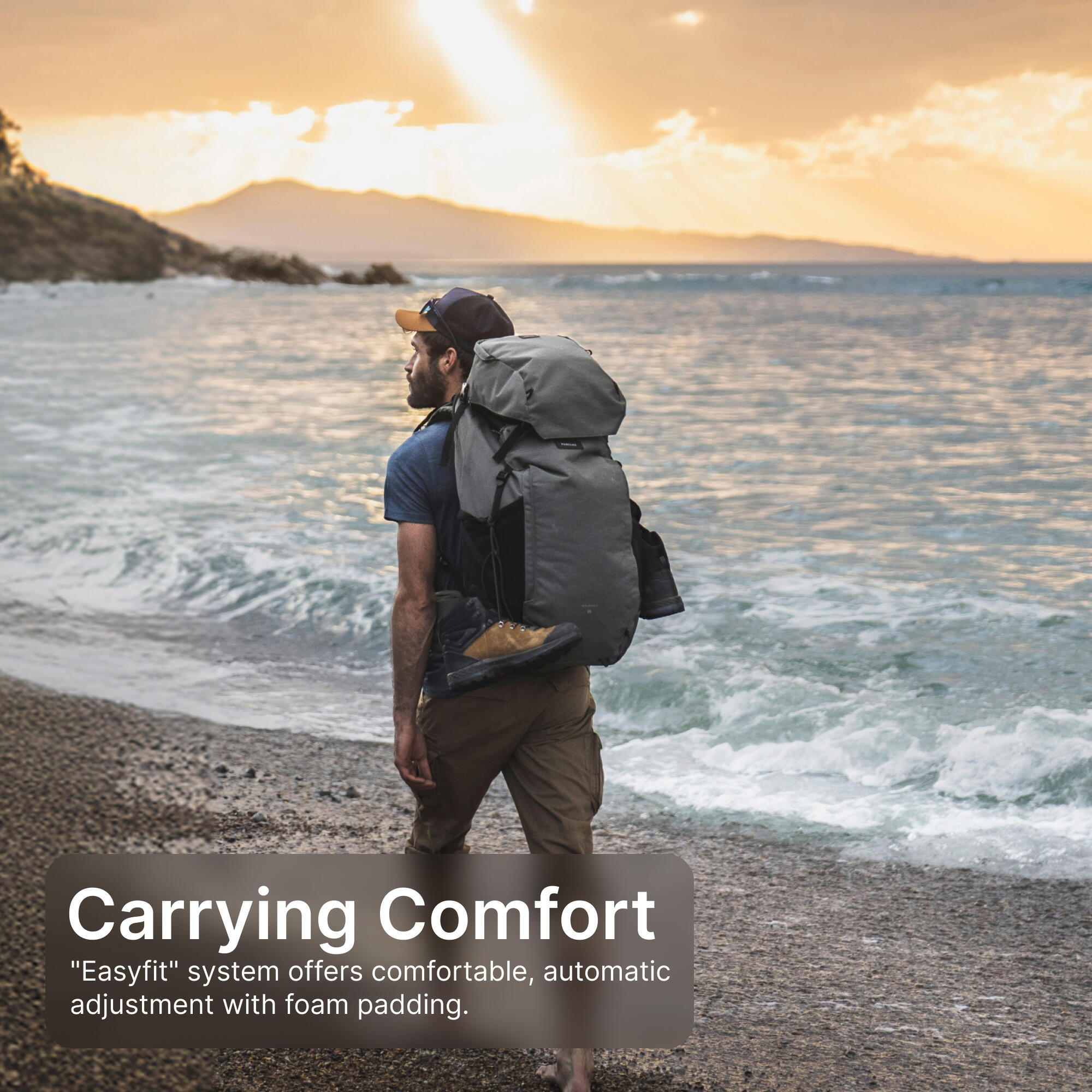 Men’s Travel 900 70+6L suitcase-style travel backpack - Green