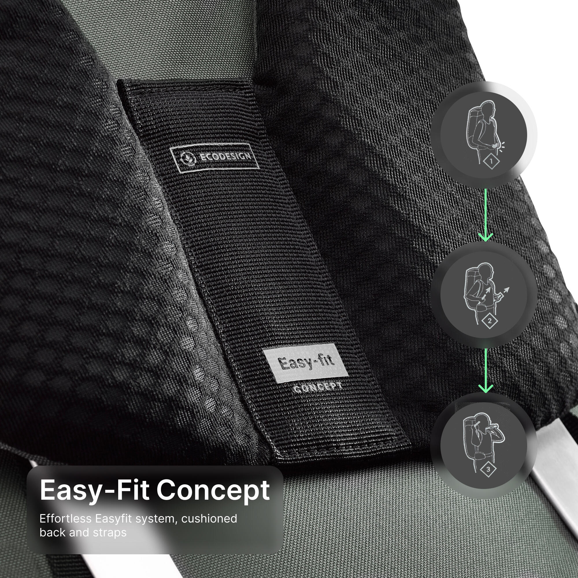 Men’s Travel 900 70+6L suitcase-style travel backpack - Green