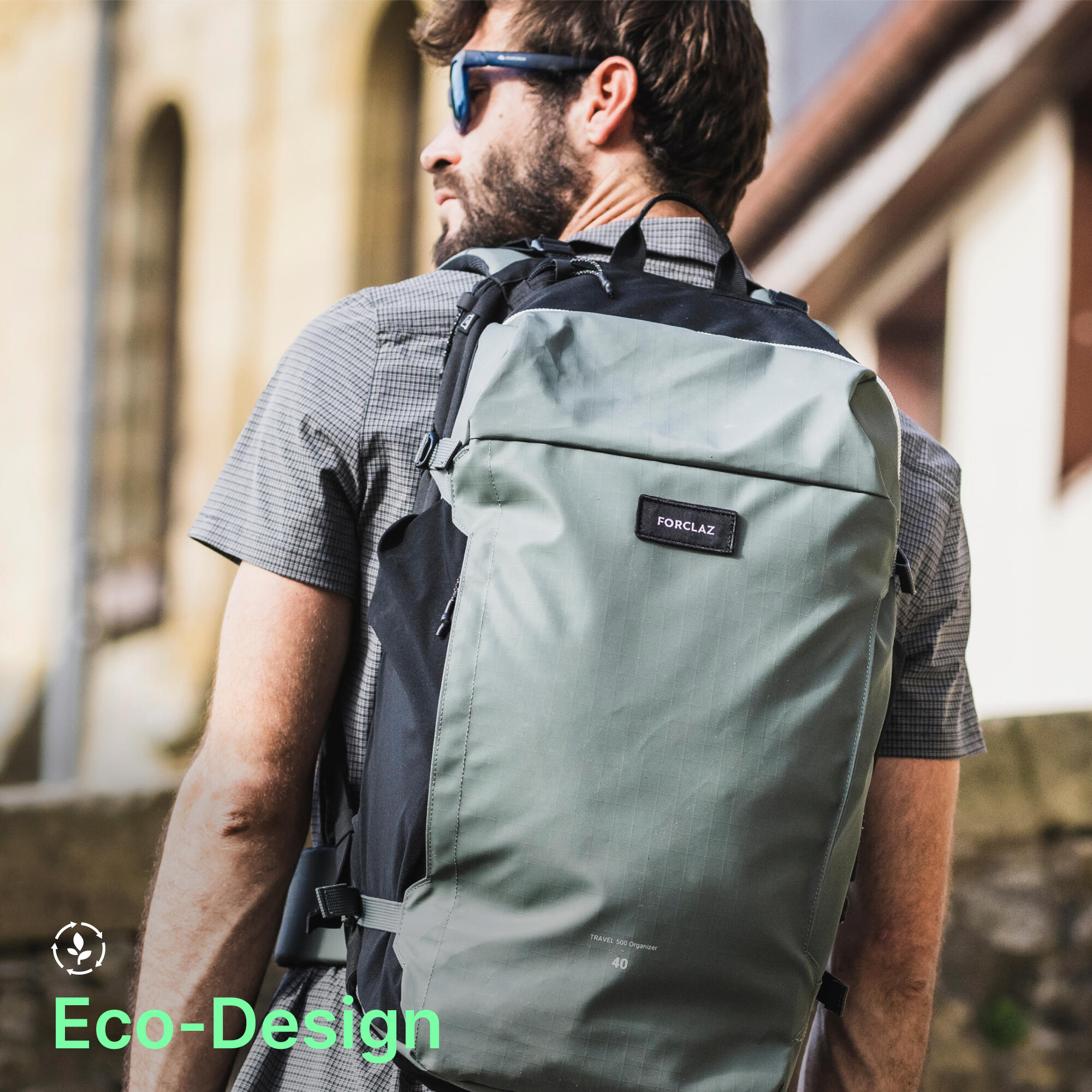 Sac à dos de voyage 40L, Travel 500 Organizer vert 12/24