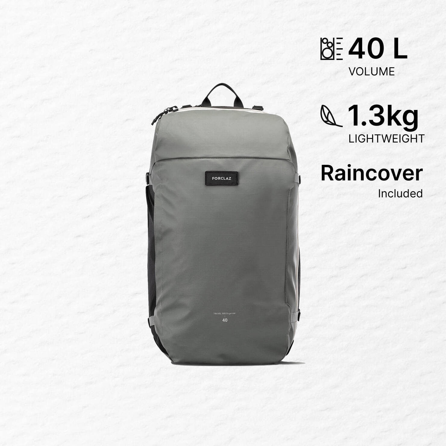 Travel Backpack 500 Organizer 40L Khaki