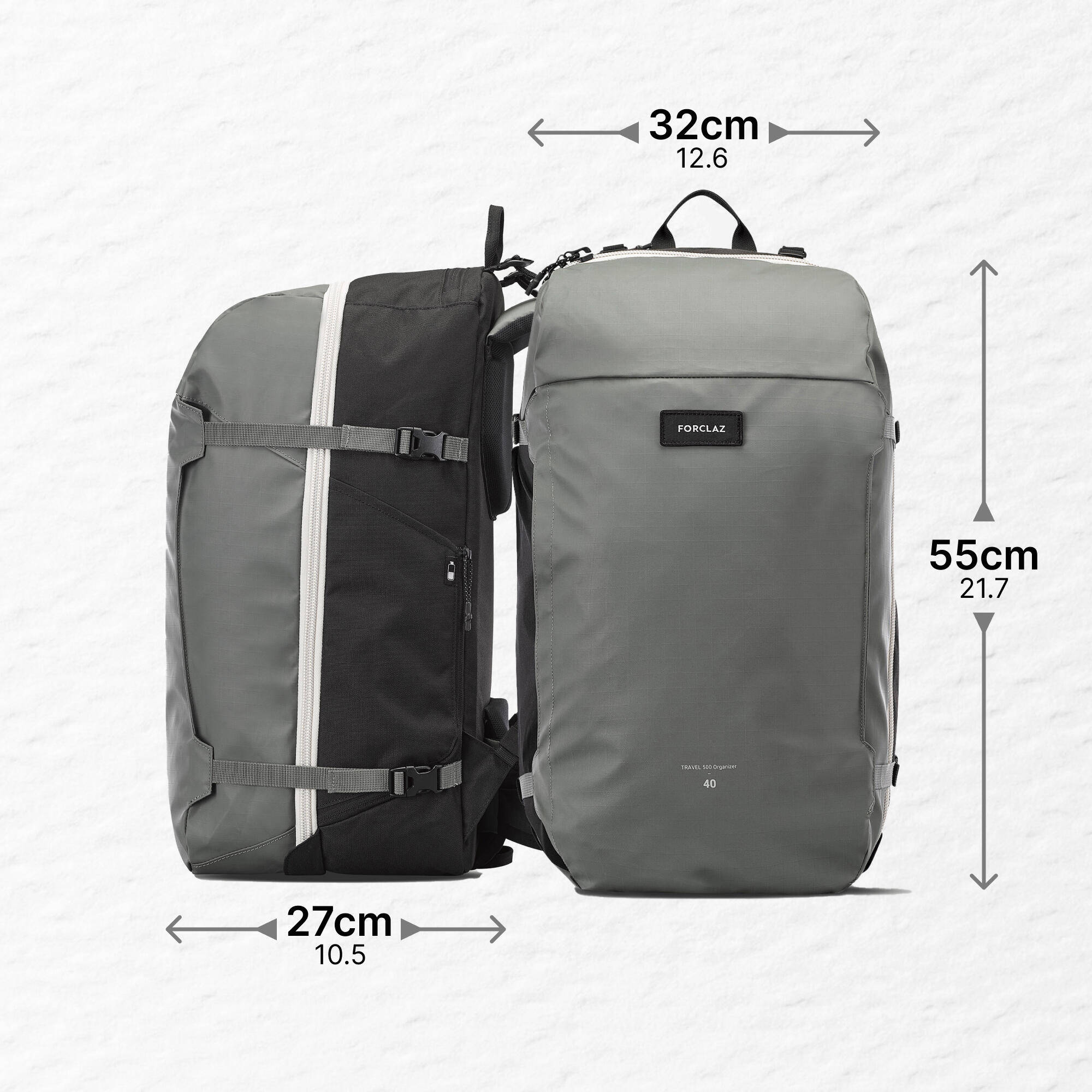 Travel Backpack 500 Organizer 40L Khaki -  5