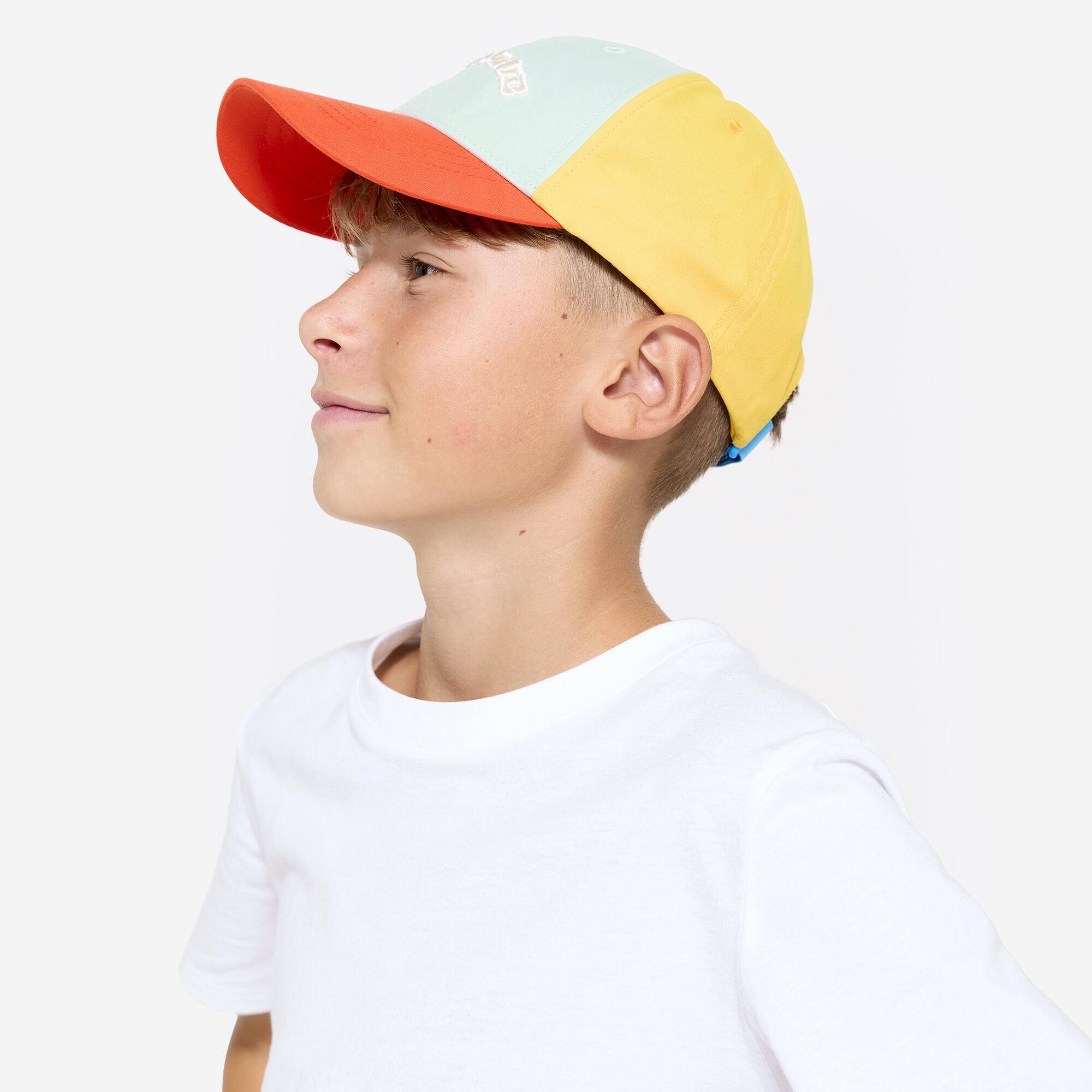 UV Protected Kid's Adjustable Cap 500 - Green/Red/Yellow -  2