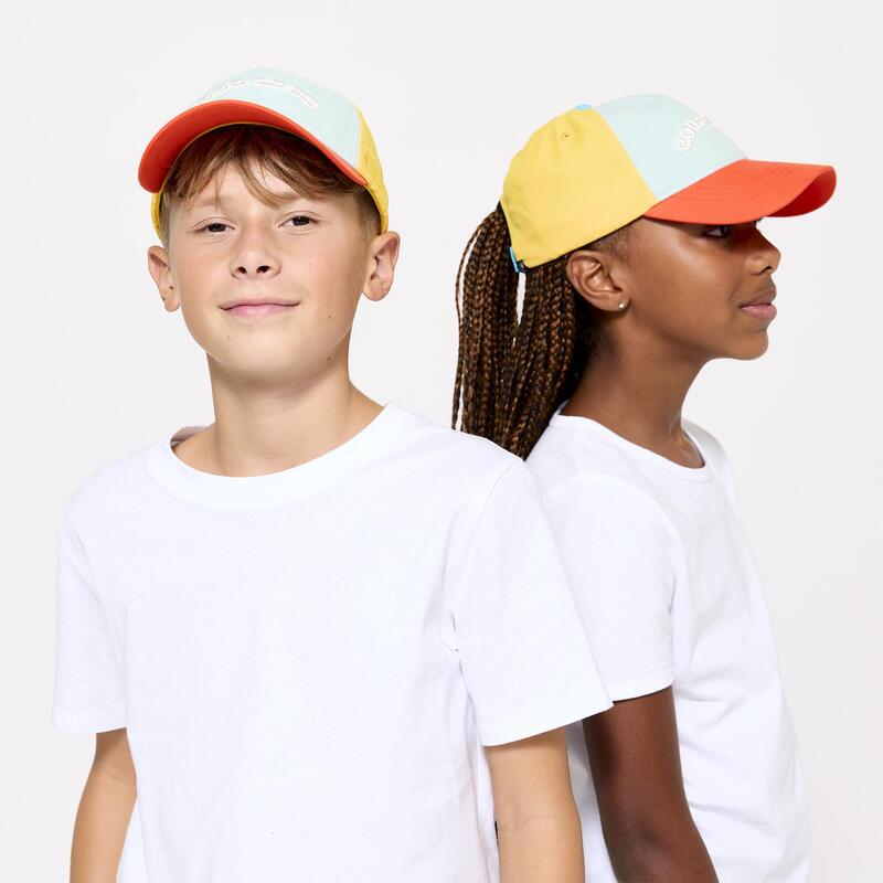 Casquette enfant respirante réglable mixte, vert rouge jaune