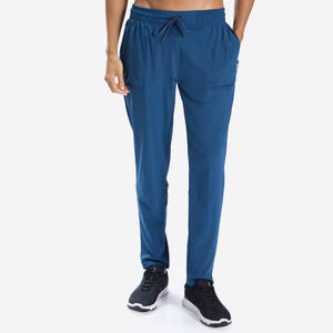 Men Gym Trackpant Convertible, Jog Fit, Quick Dry, Zip Pockets, 500 -Petrol Blue