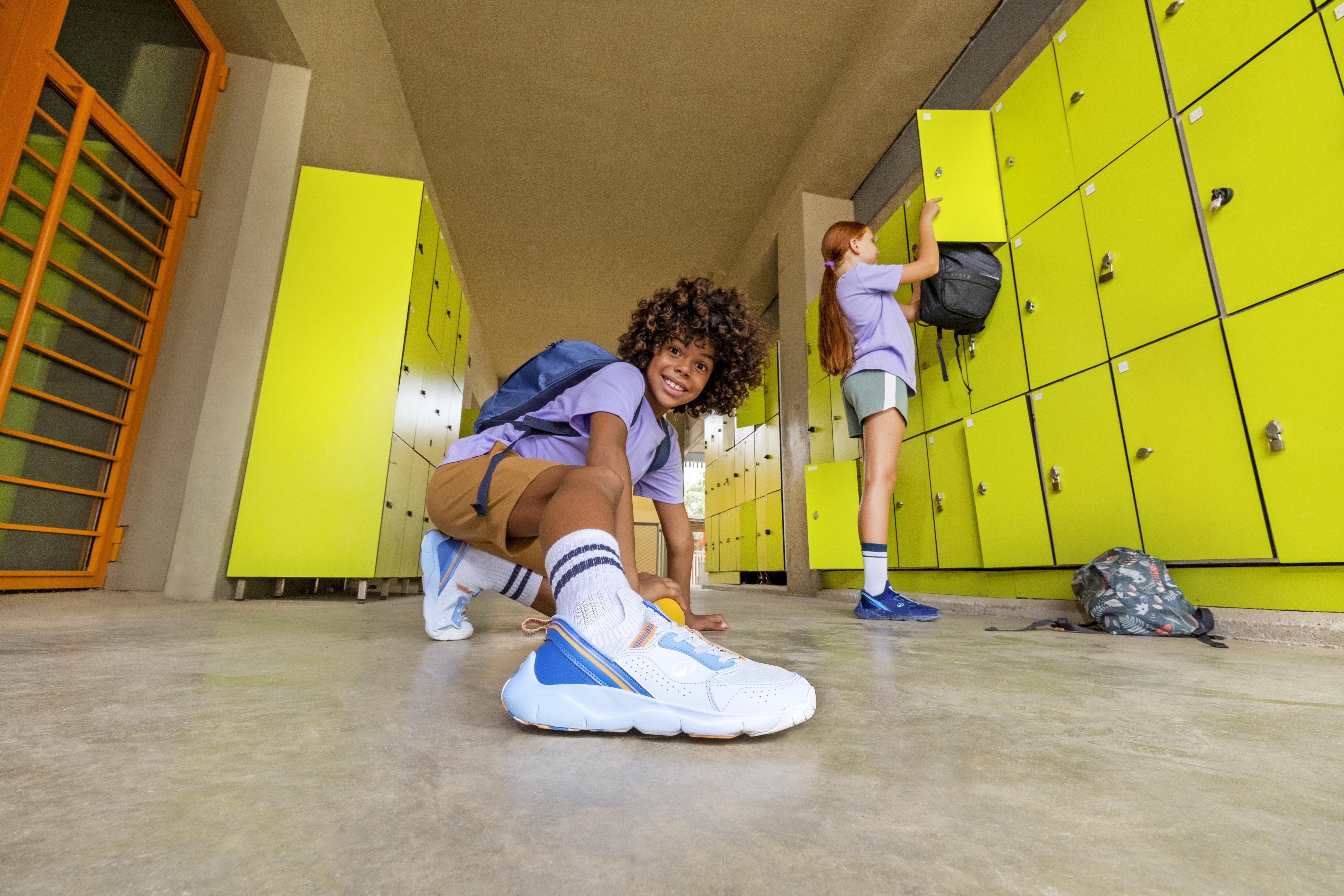 Chaussures multisport faciles à enfiler enfant - Playful Easy Bleu et blanc - DECATHLON