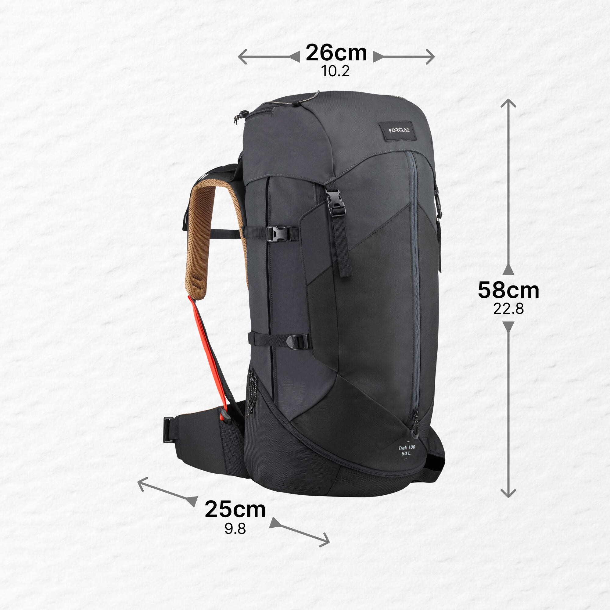 Mochila de montaña y trekking 50L Hombre Simond Trek100 Easyfit 4/14