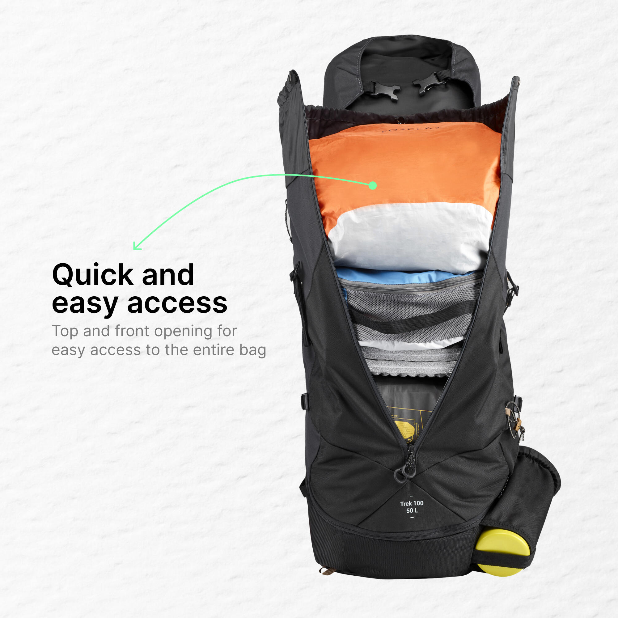 Mochila de montaña y trekking 50L Hombre Simond Trek100 Easyfit 8/14
