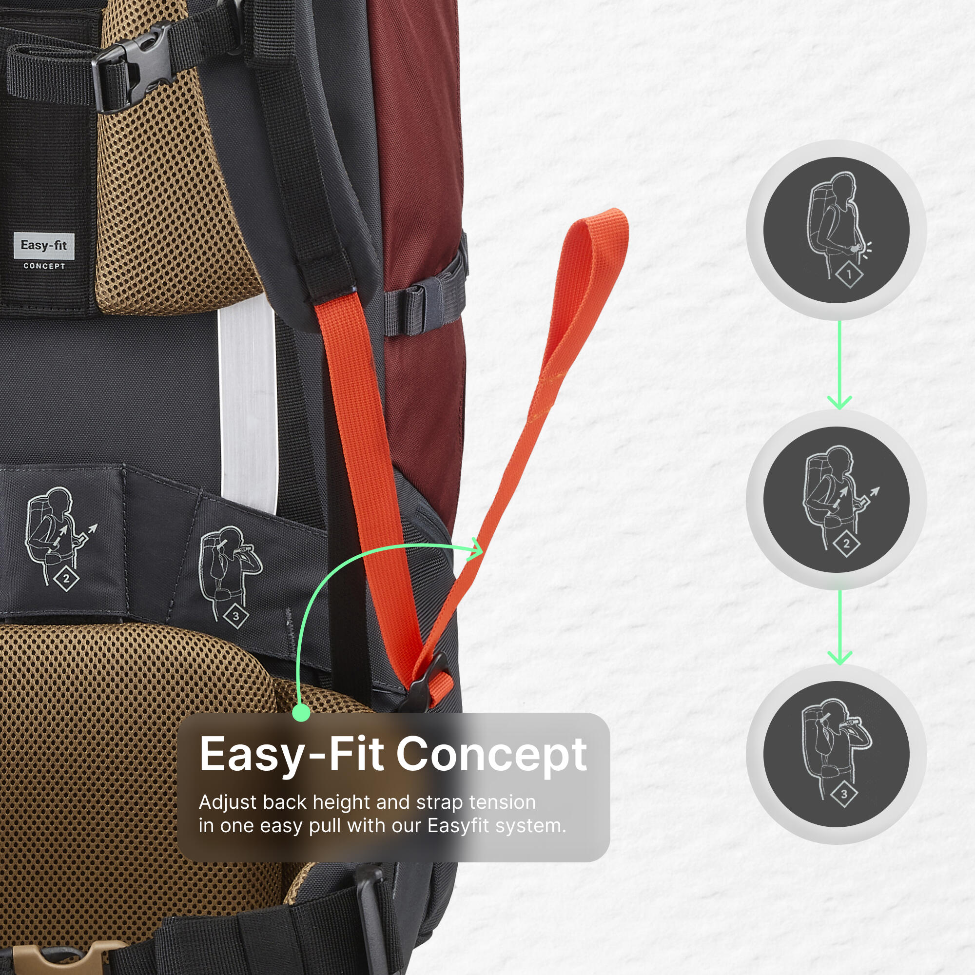 Mochila de montaña y trekking 70L Hombre Forclaz Trek100 Easyfit 8/10