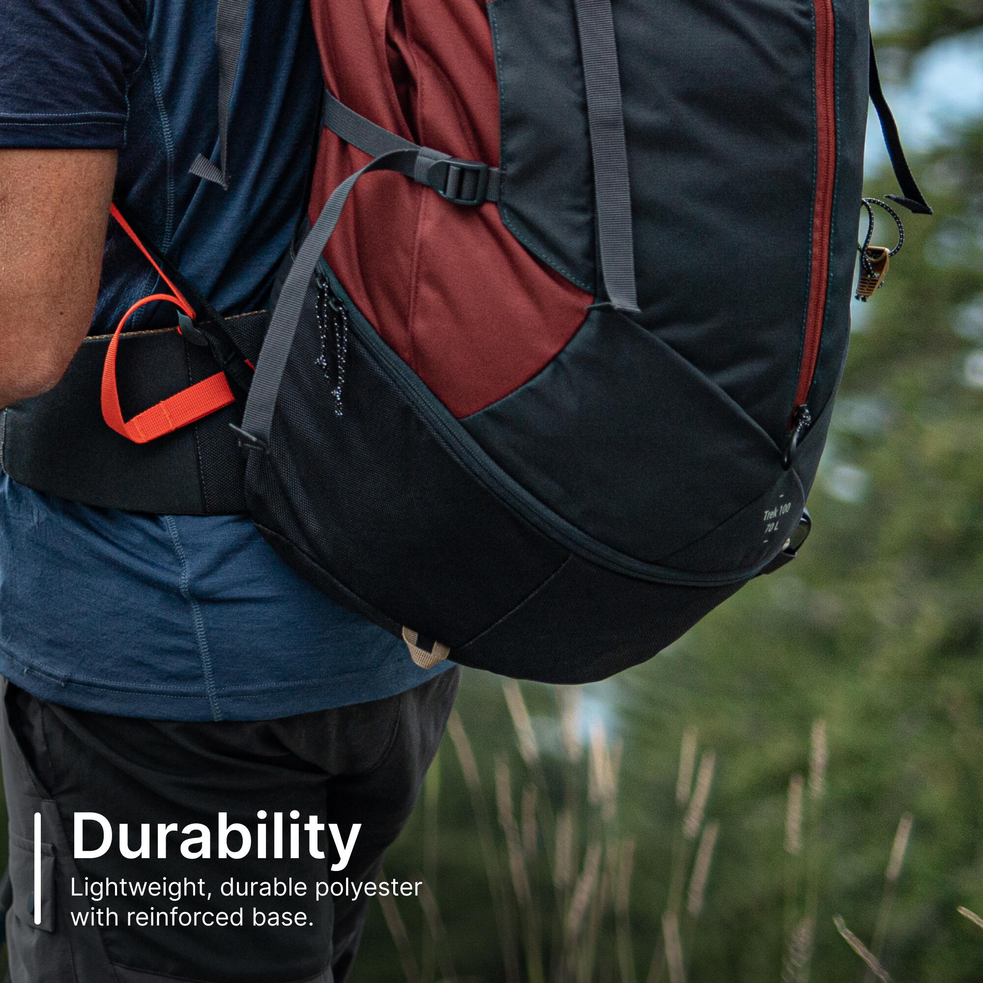 Trekking Bag 70L Easy-Fit - MT 100 Mahogany