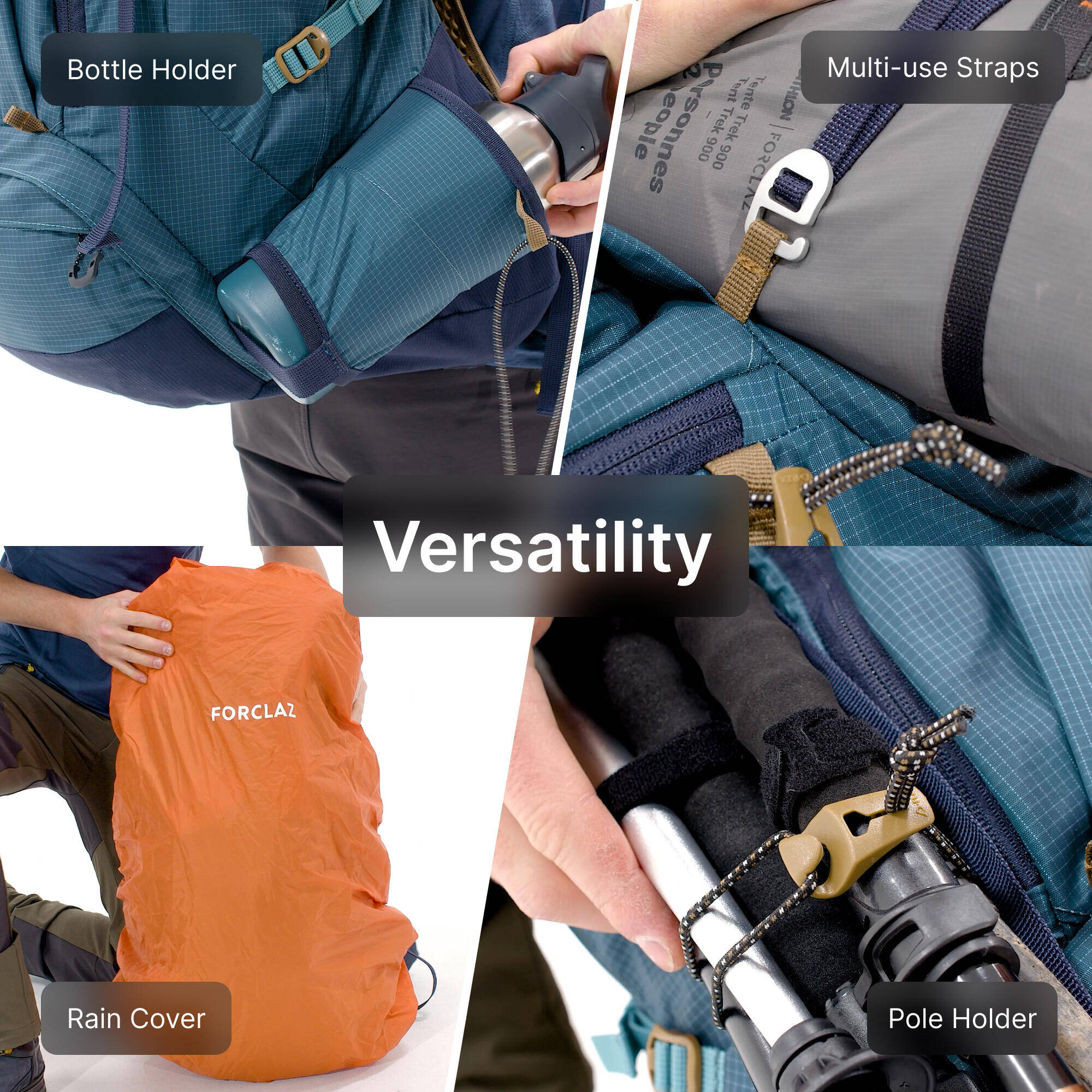 Trekking Bag 50+10L Air - MT 500 Blue -  4