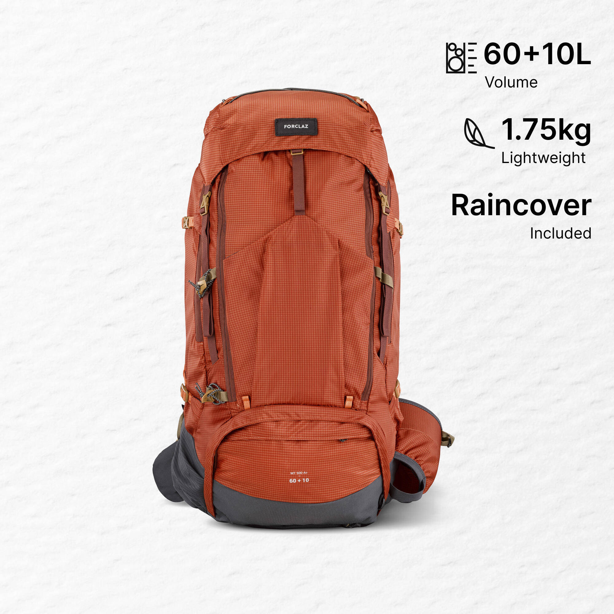 Trekking Bag 60+10L Air - MT 500 Orange
