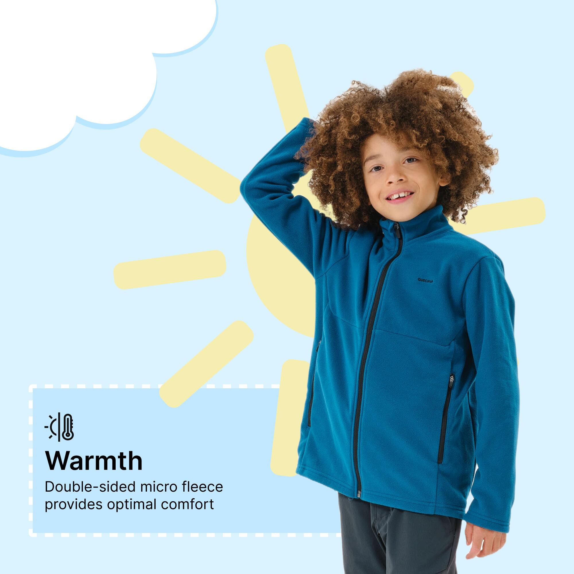 Kid’s fleece hiking jacket - MH500 ZIP TW - 7–15 years