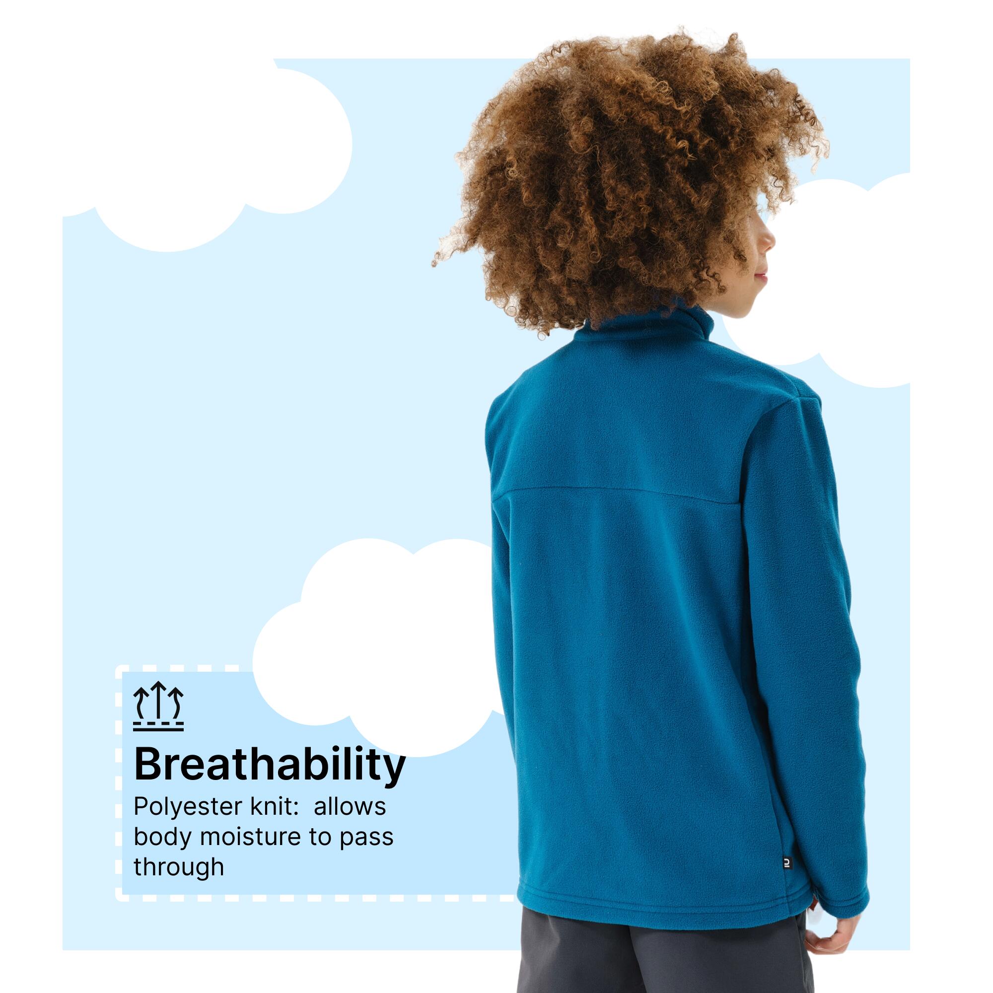 Kid’s fleece hiking jacket - MH500 ZIP TW - 7–15 years
