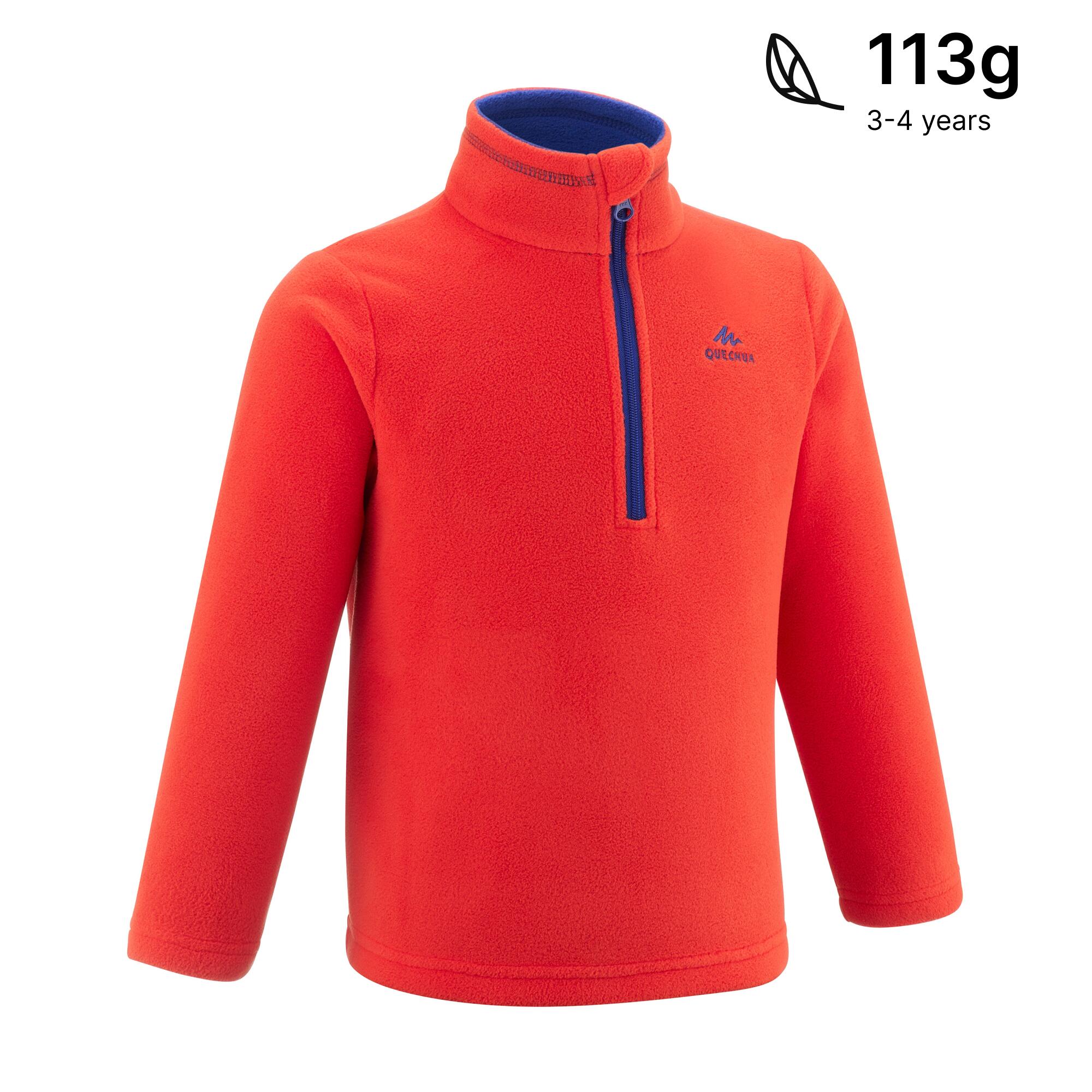 Kids’ Hiking Fleece - MH100 Aged 2-6 - Orange