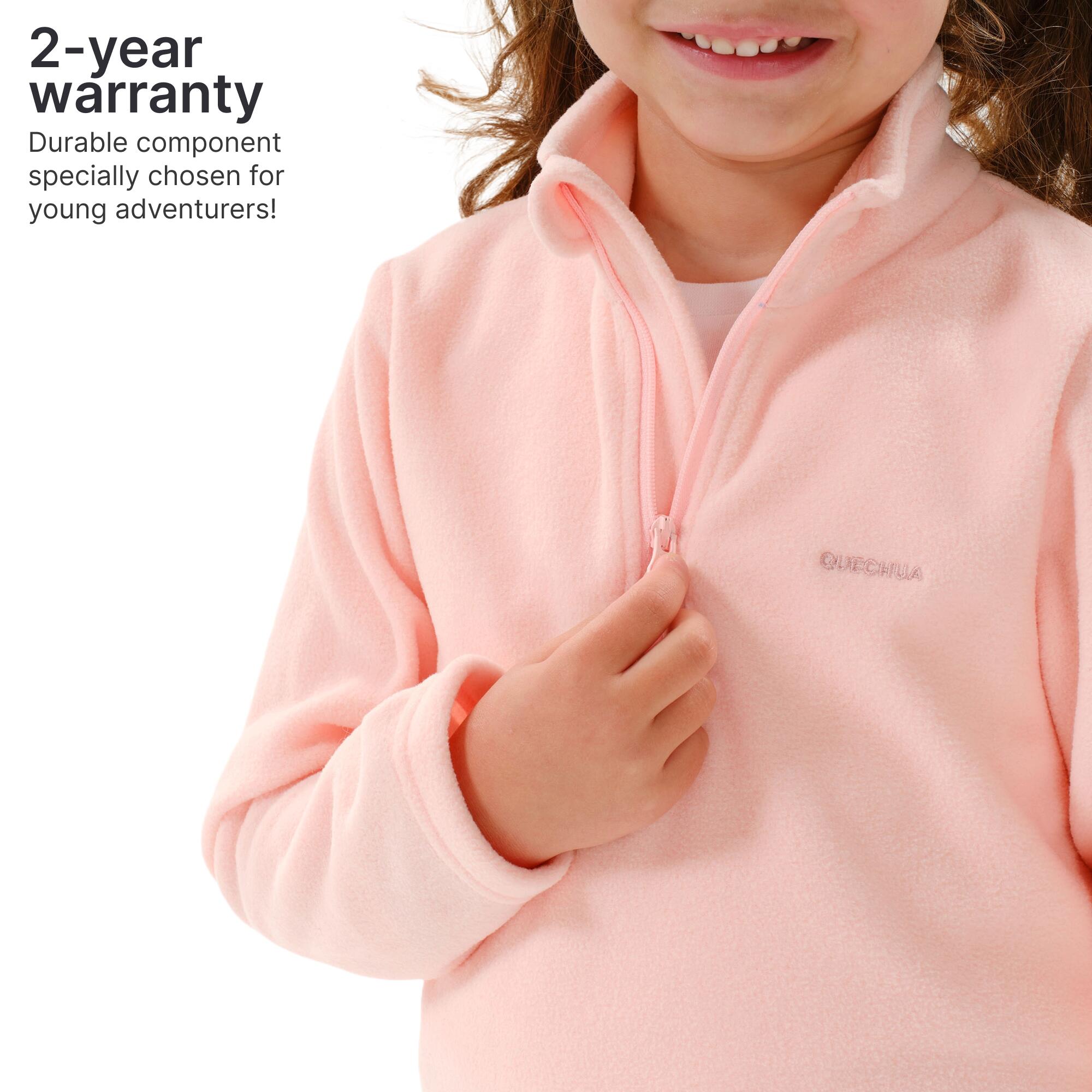 Junior Girl Hiking Fleece MH100 - Pink (2-6 Yrs)