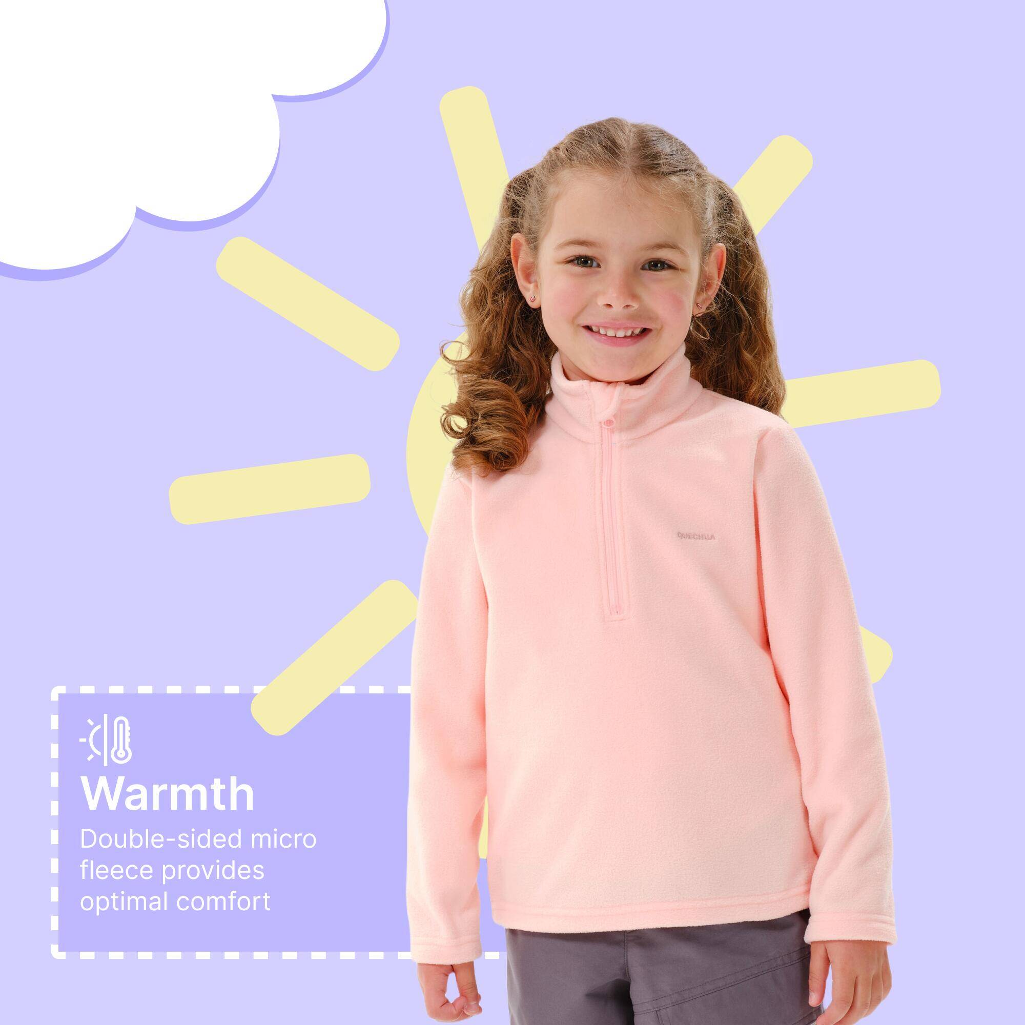 Junior Girl Hiking Fleece MH100 - Pink (2-6 Yrs) -  4