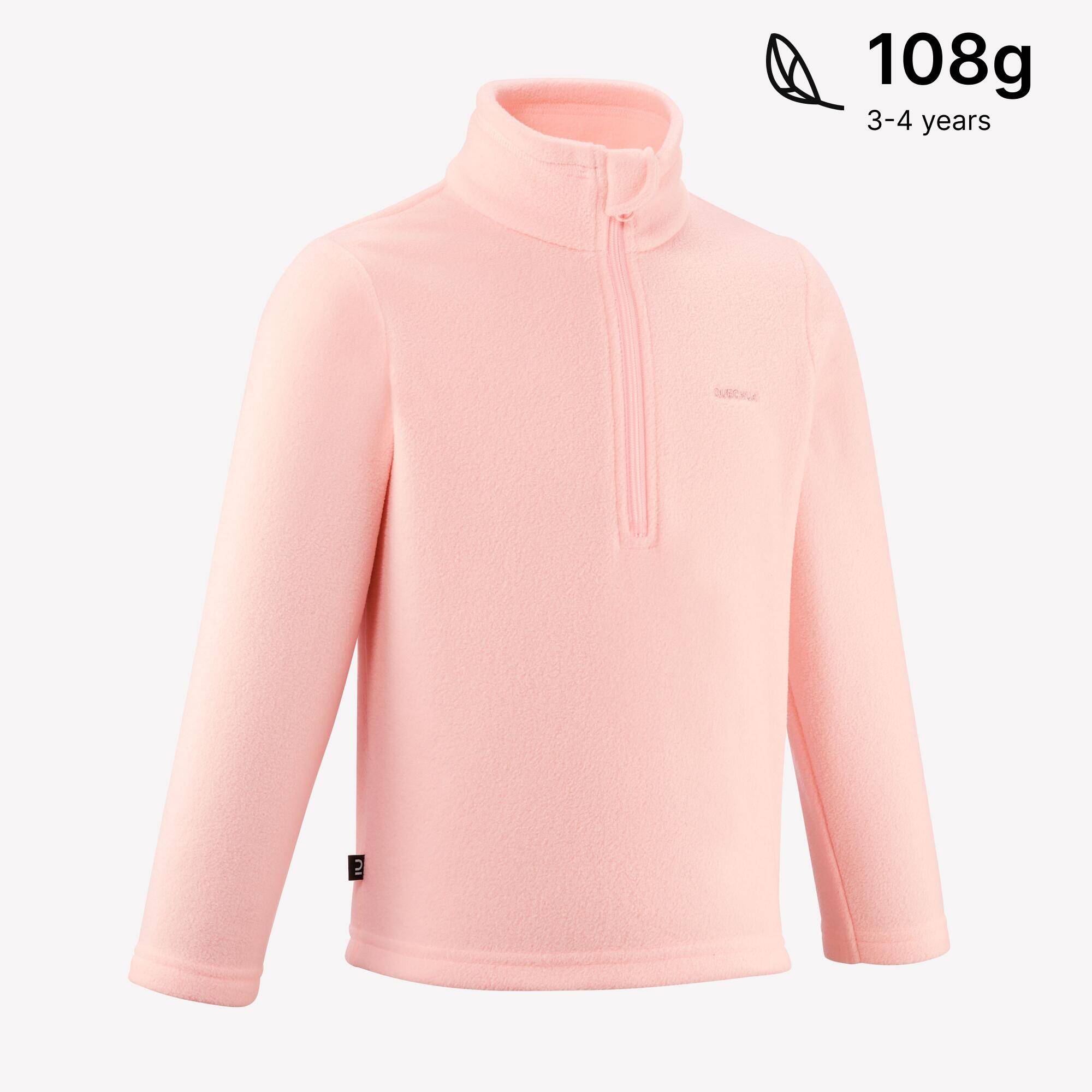 Junior Girl Hiking Fleece MH100 - Pink (2-6 Yrs) -  2