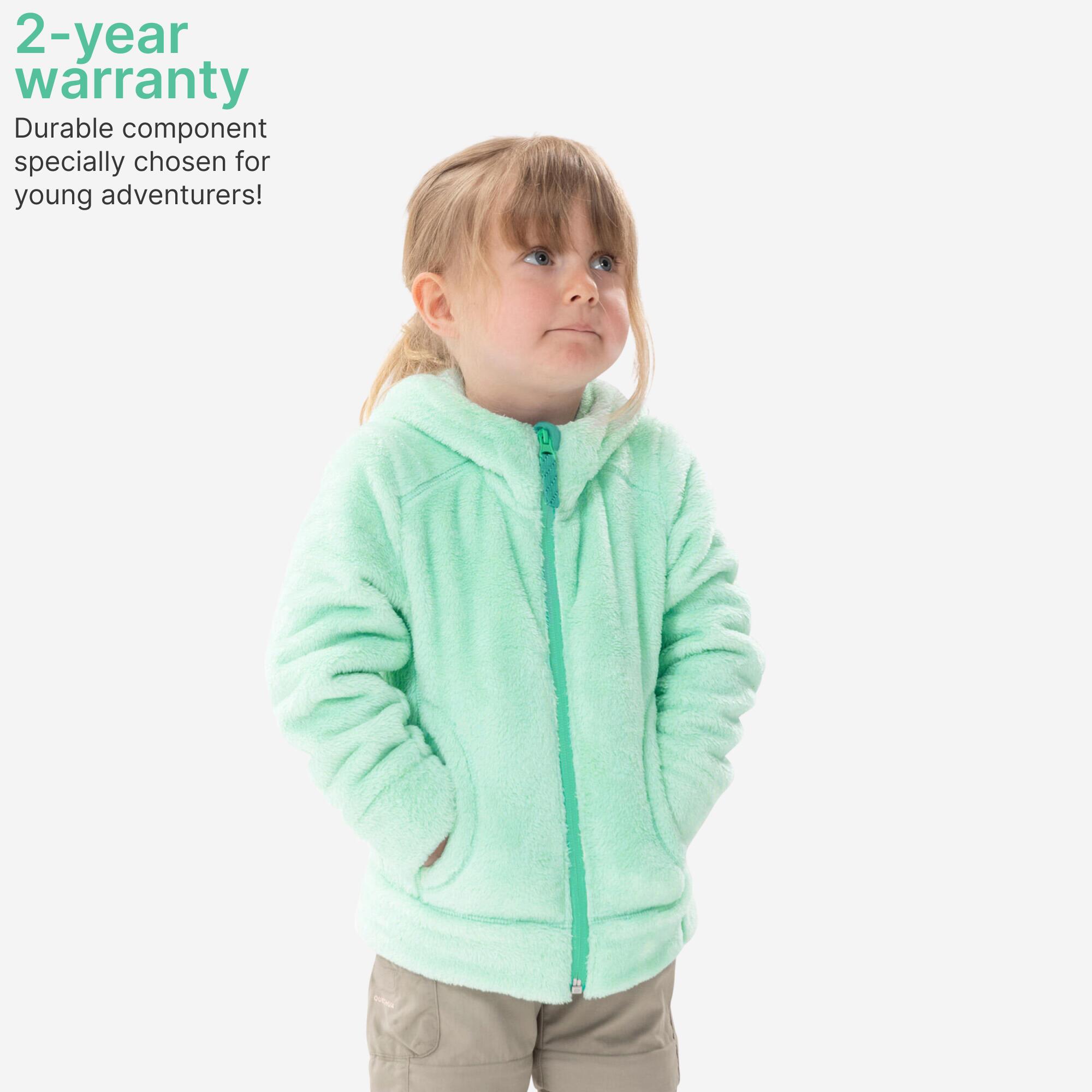 Kids’ Warm Hiking Fleece Jacket MH500 Aged 2-6 Turquoise