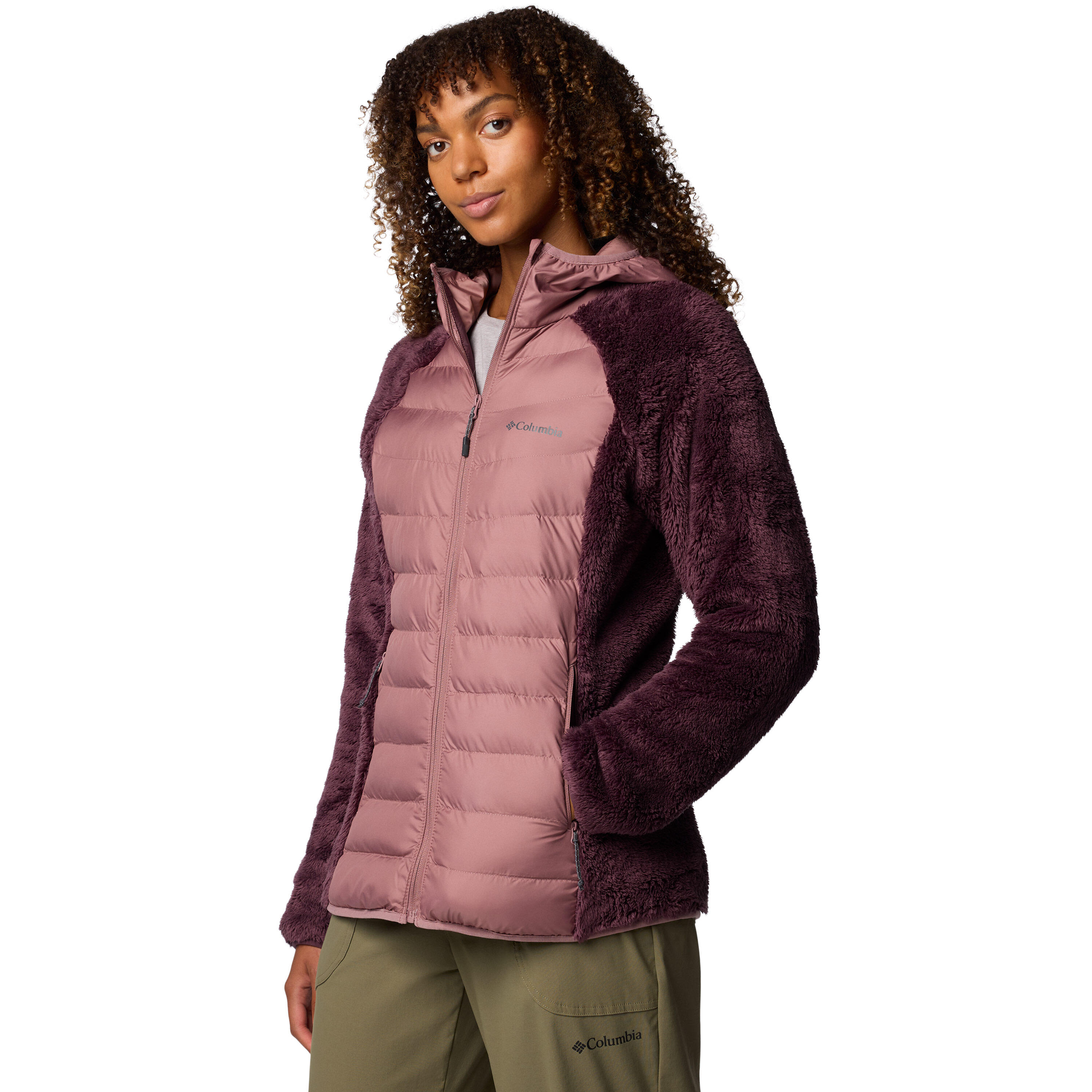 COLUMBIA VESTE POLAIRE SHERPA HYBRIDE POWDER LITE II PRUNE -